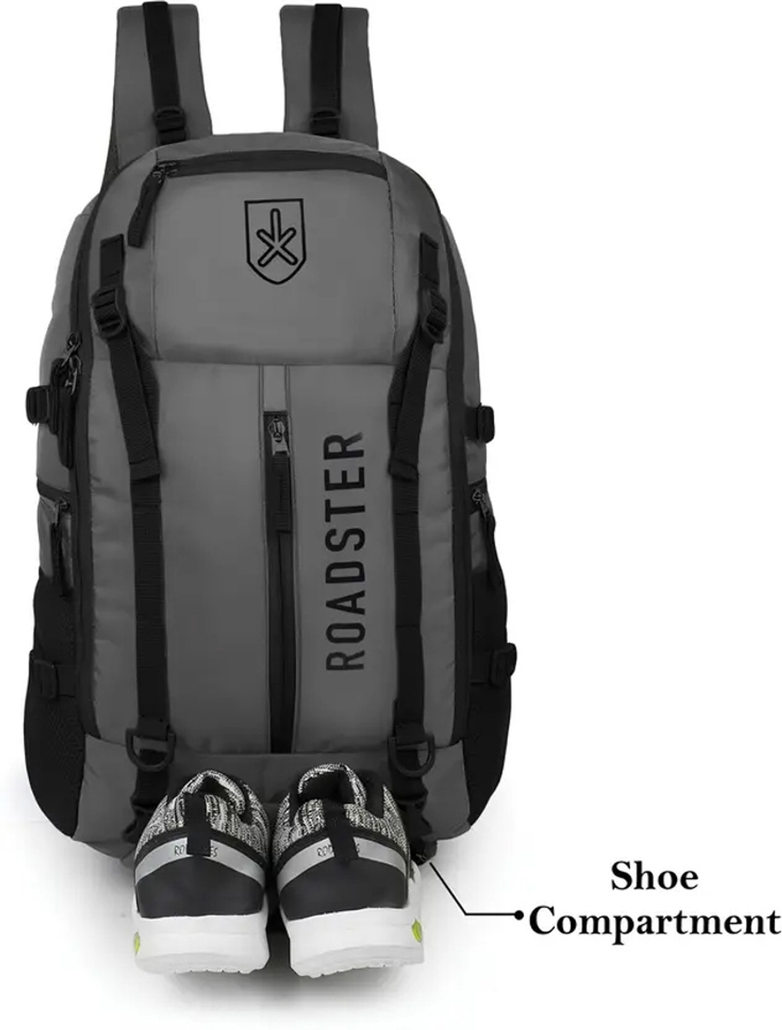 Image of TechyBee Large 45 L Laptop Backpack Panther MS03 45 L Multi-Purpose Travel Backpack with 5 Compartments (Grey) (Grey)
