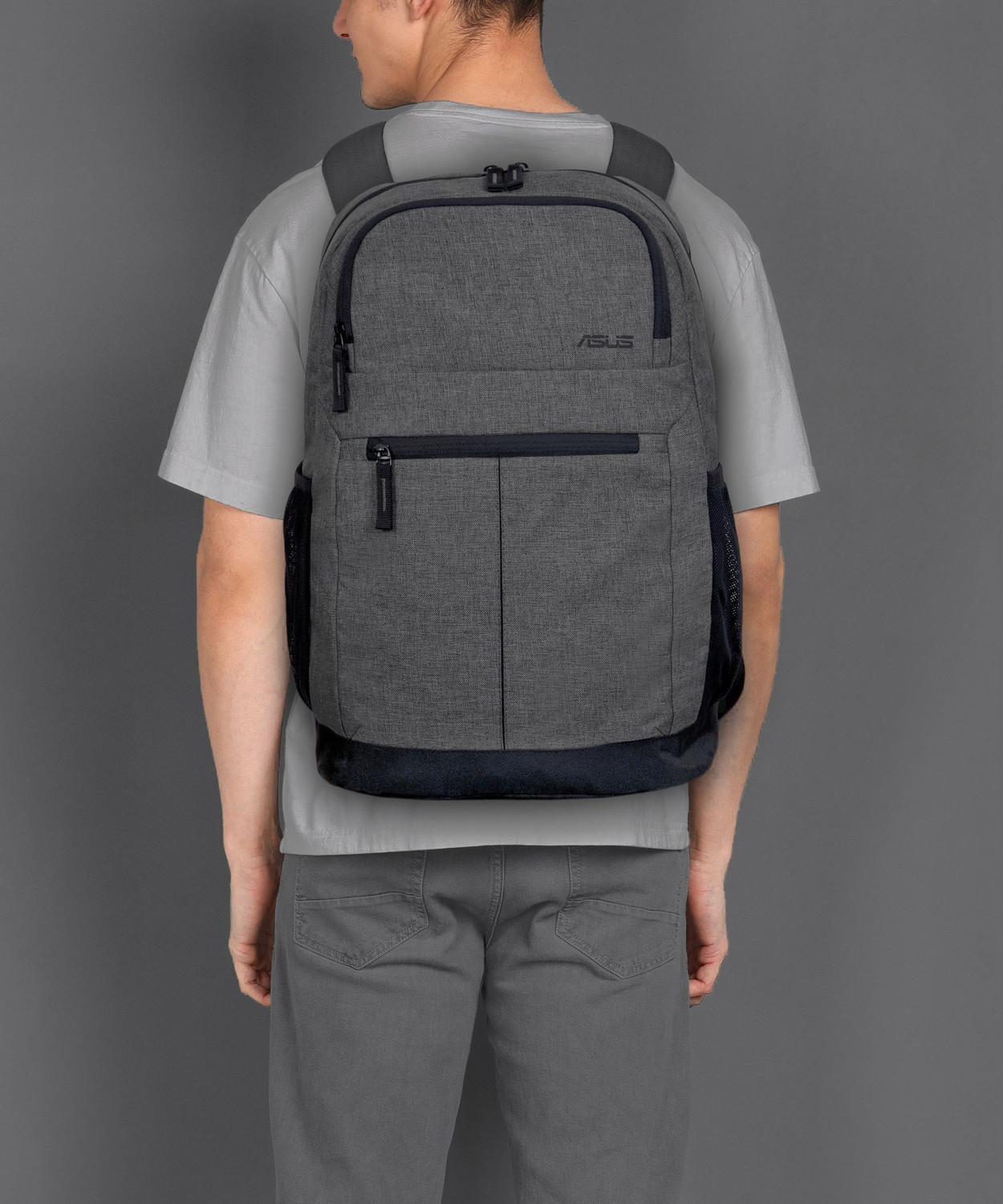 Image of ASUS 18.1 L Laptop Backpack AP1601-Two-Large-Front-Pocket-Luggage-Strap-16-Inch-Laptop-0-40-Kg 18.1 L (Grey)