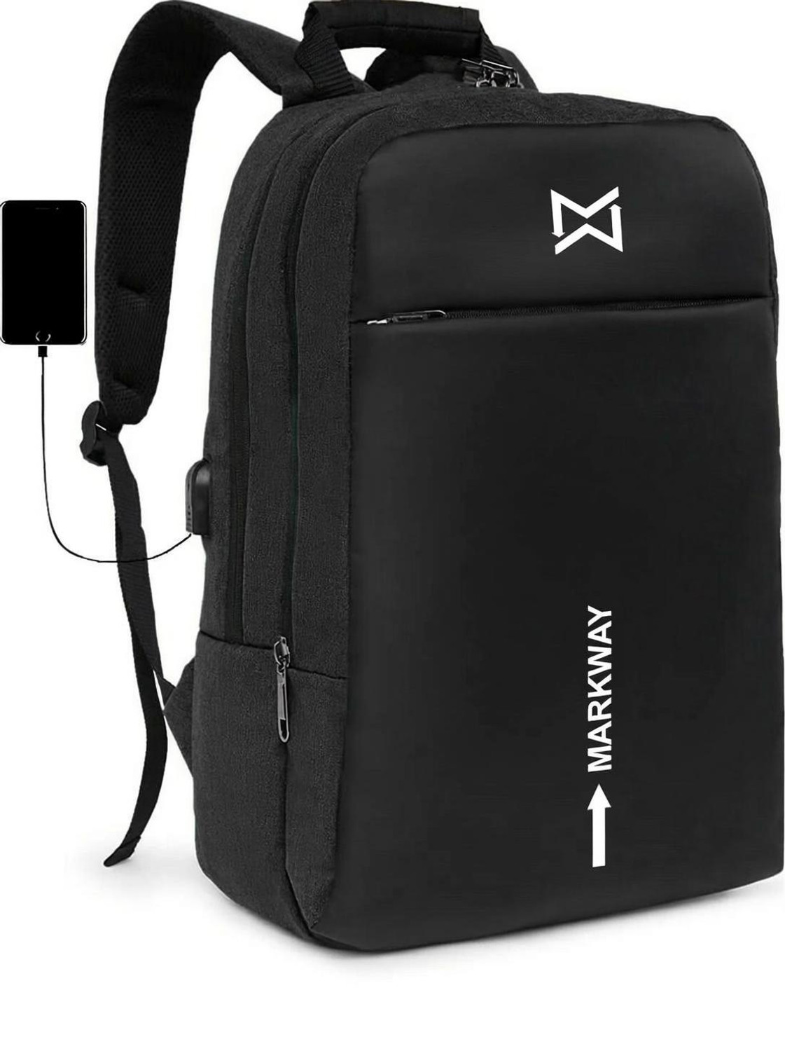 Image of markway AntiTheft Backpack Bag with 15.6 Inch Laptop Compartment & USB Charging Port BAG Waterproof School Bag (Black, 35 L)