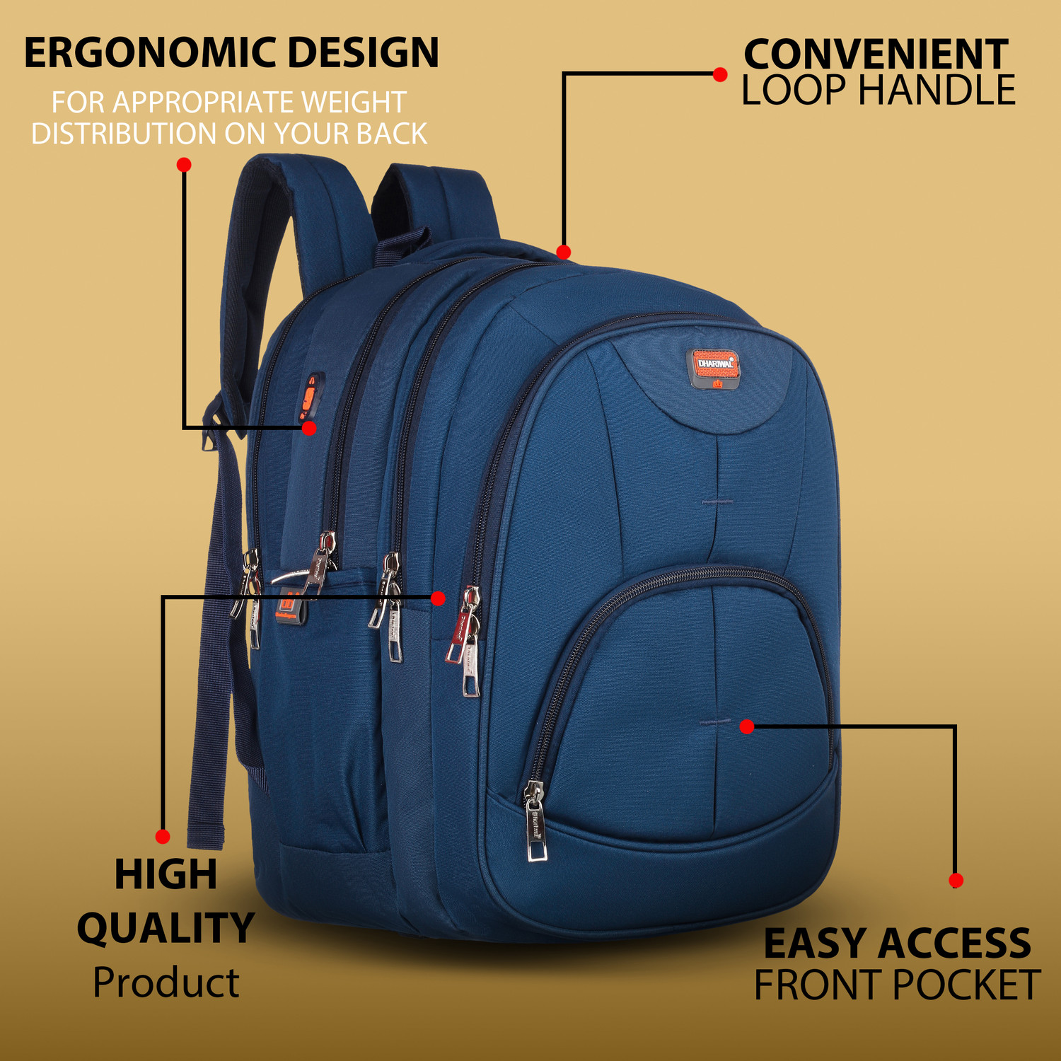 Image of Dhariwal bags Large 43 L Backpack Backpack for Men & Women | Office, Travel, School, College bag| BP -247 (Blue)