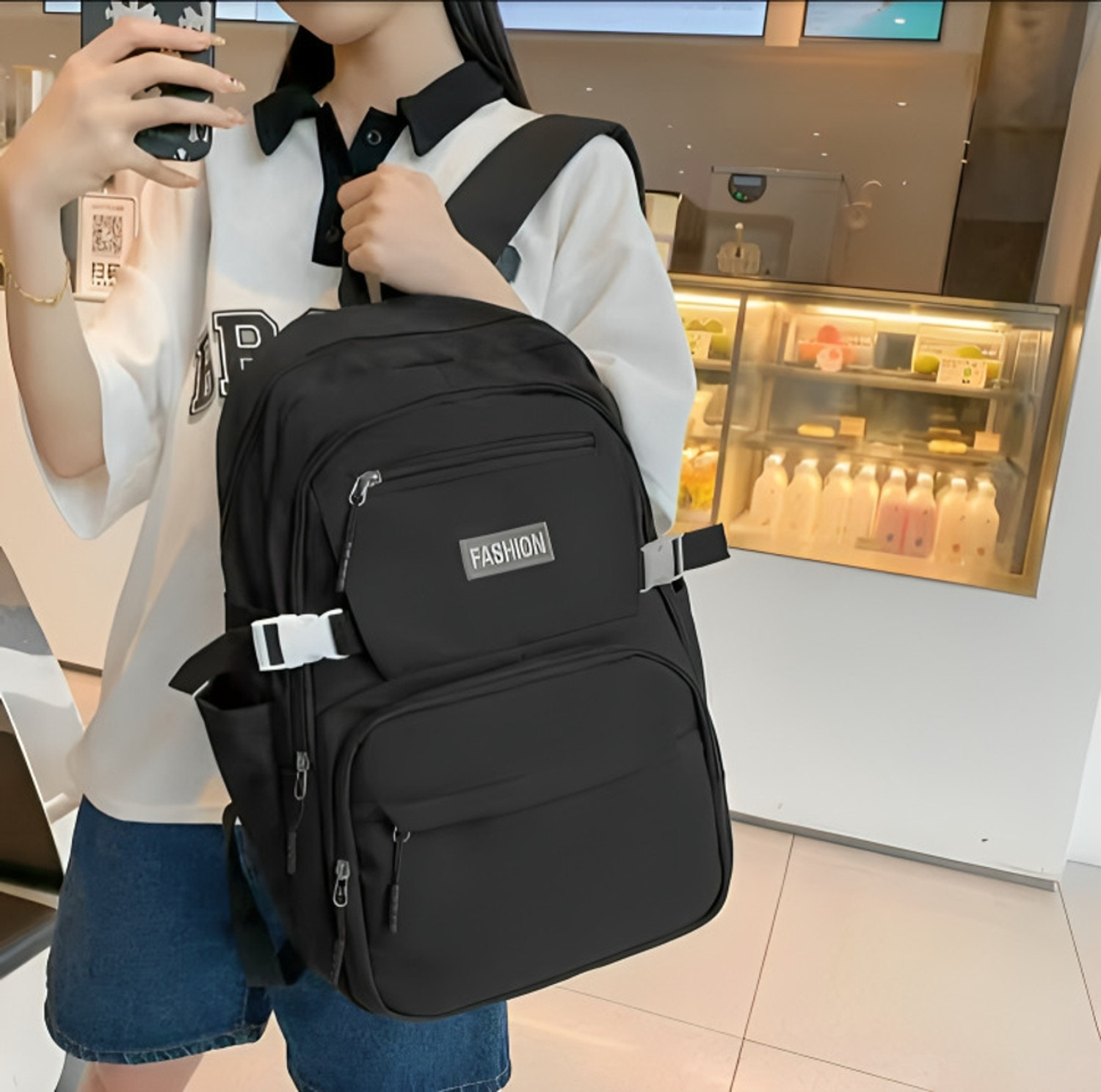 Image of Ayesha Collection Large 40 L Laptop Backpack Unisex Classic Bagpack For Daily Use (Black)