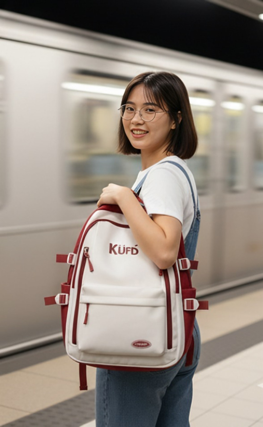 Image of Highness Large 40 L Laptop Backpack Unisex Korean Style Laptop Backpack Stylish Casual Backpack for Men And Women (Maroon, White)