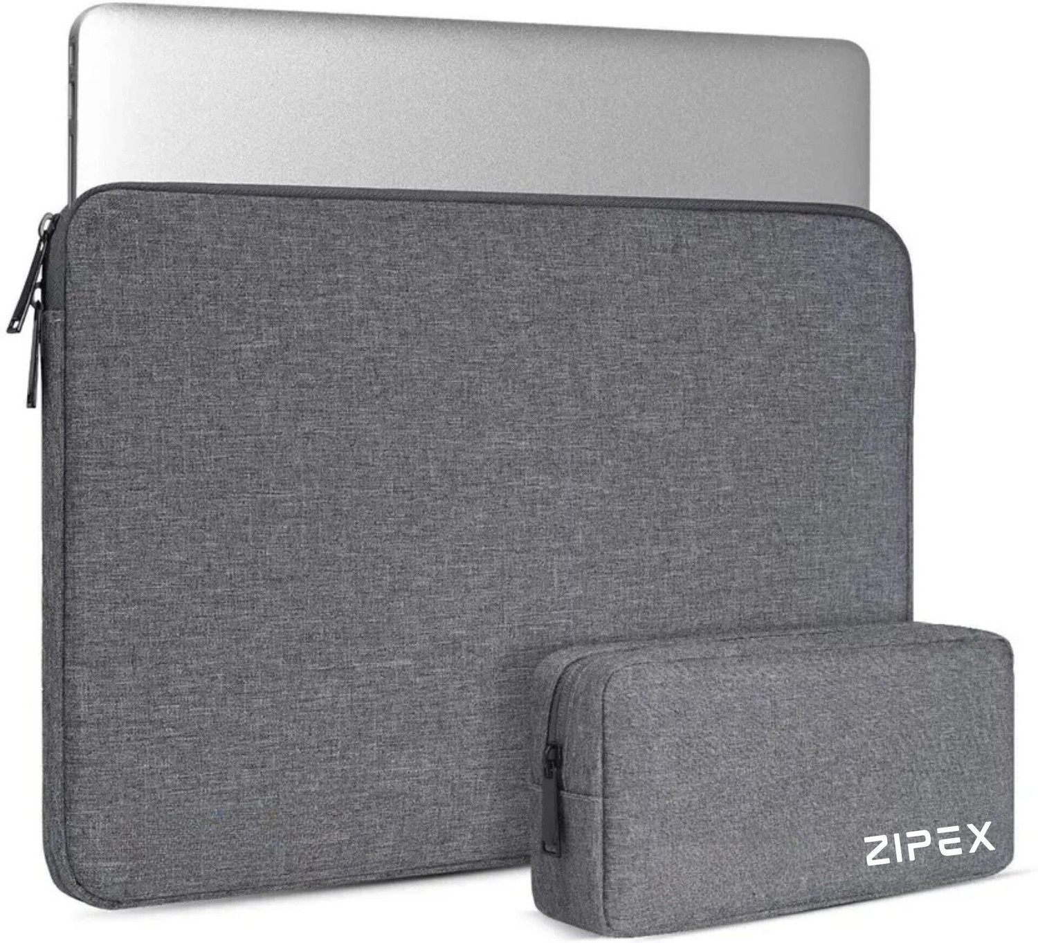 Image of ZIPEX Laptop Sleeve With Charger Pouch | for All 15-15 .6 Inch Laptops | Waterproof Laptop Sleeve /Cover (Grey, 16 inch)