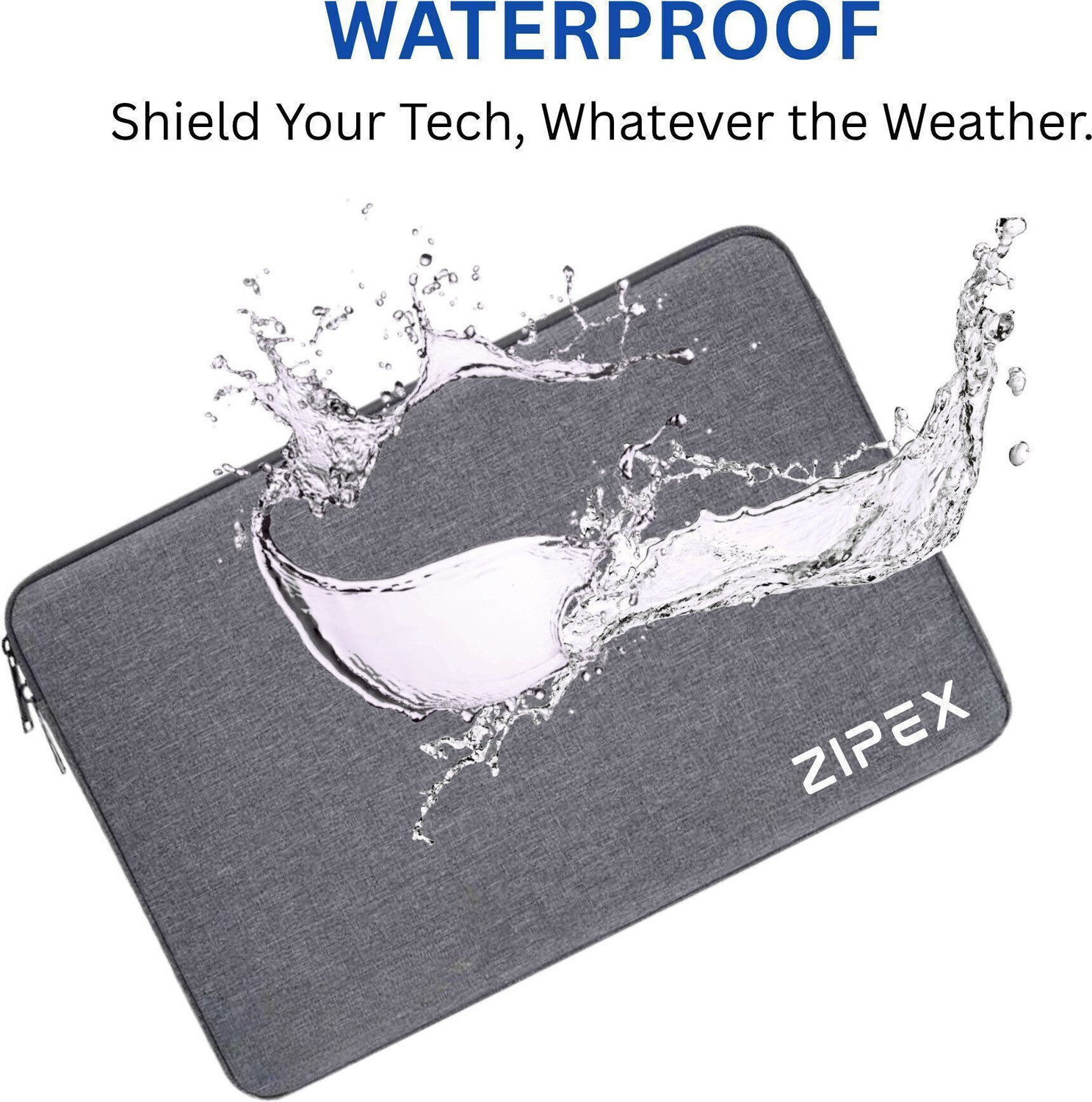 Image of ZIPEX Laptop Sleeve With Charger Pouch | for All 15-15 .6 Inch Laptops | Waterproof Laptop Sleeve /Cover (Grey, 16 inch)
