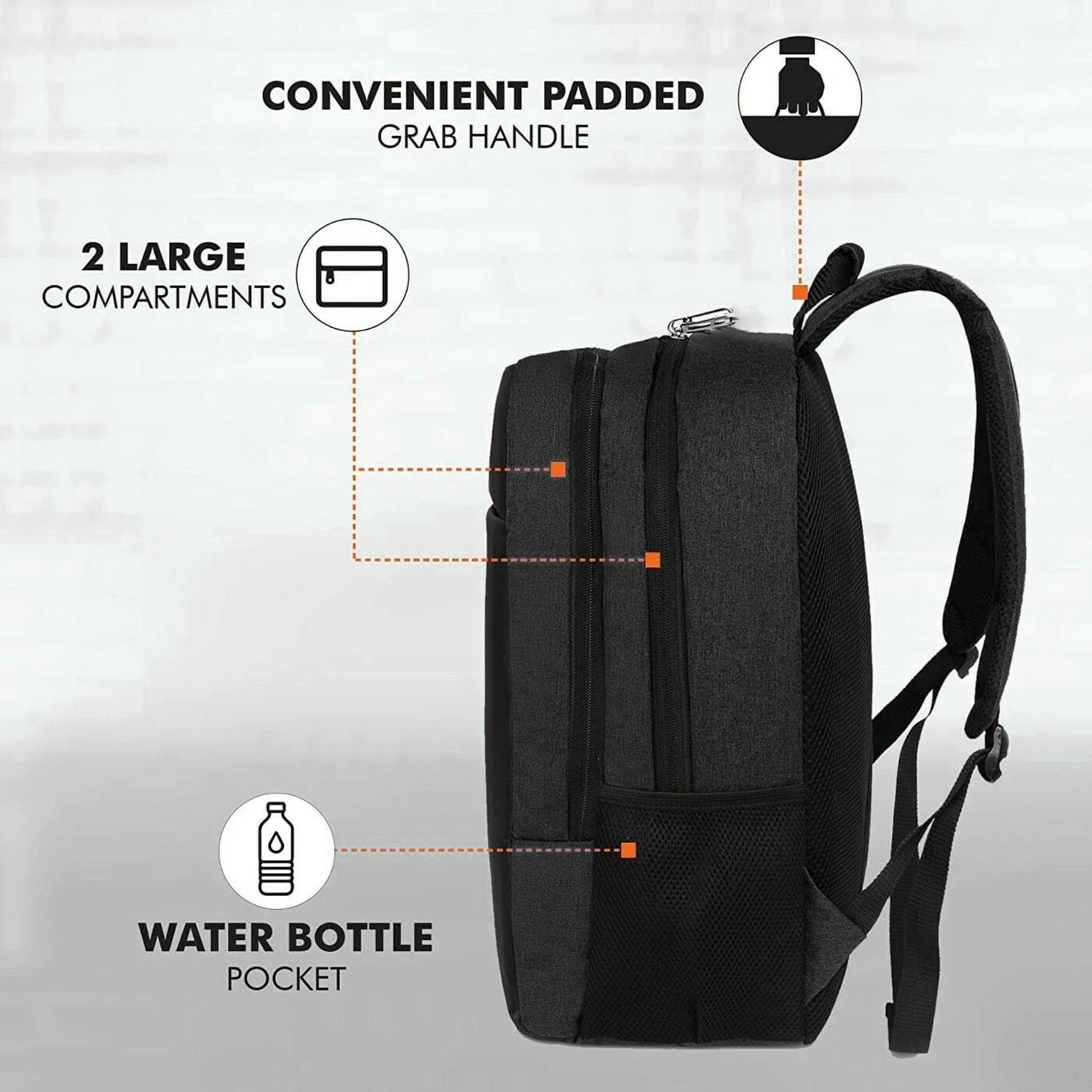 Image of markway AntiTheft Backpack Bag with 15.6 Inch Laptop Compartment & USB Charging Port BAG Waterproof School Bag (Black, 35 L)
