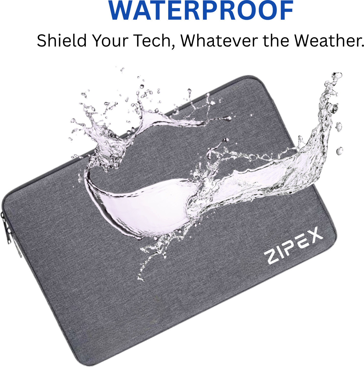 Image of ZIPEX Laptop Sleeve Case and Charger Pouch | for All 13-14 Inch Laptops | Waterproof Laptop Sleeve /Cover (Grey, 14 inch)