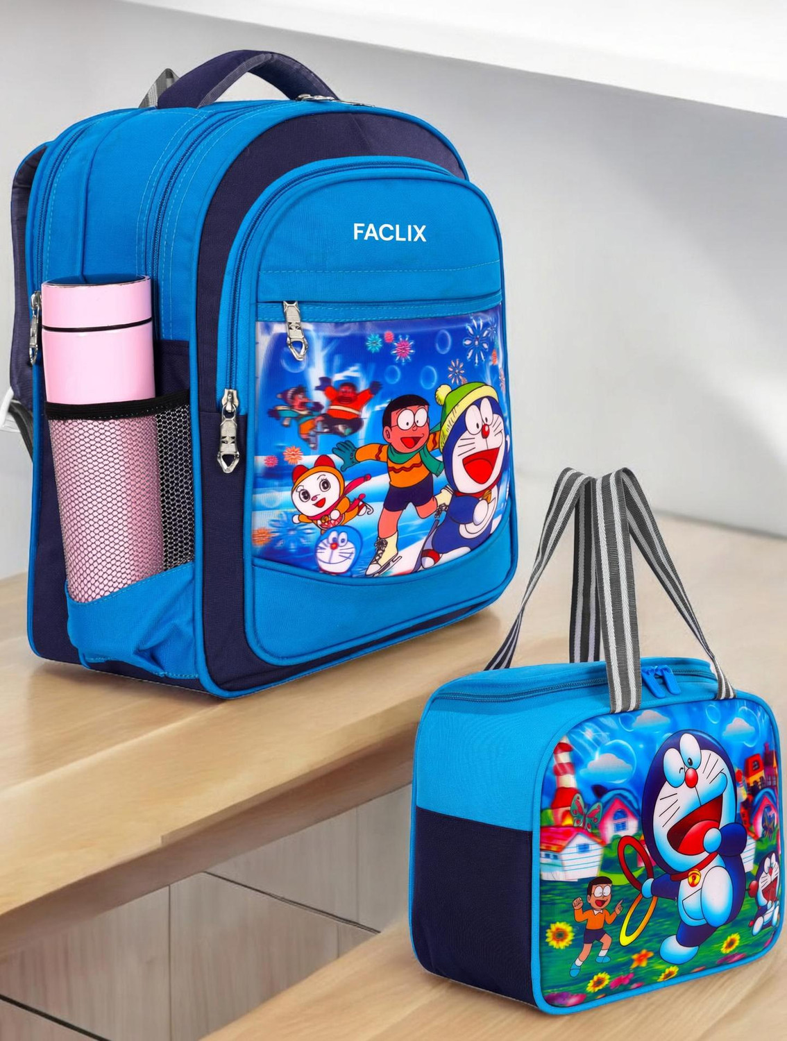 Image of LINOX Barbie Combo School and Lunch bag Class Nursery to 2nd Waterproof School Bag (Pink, 25 L)