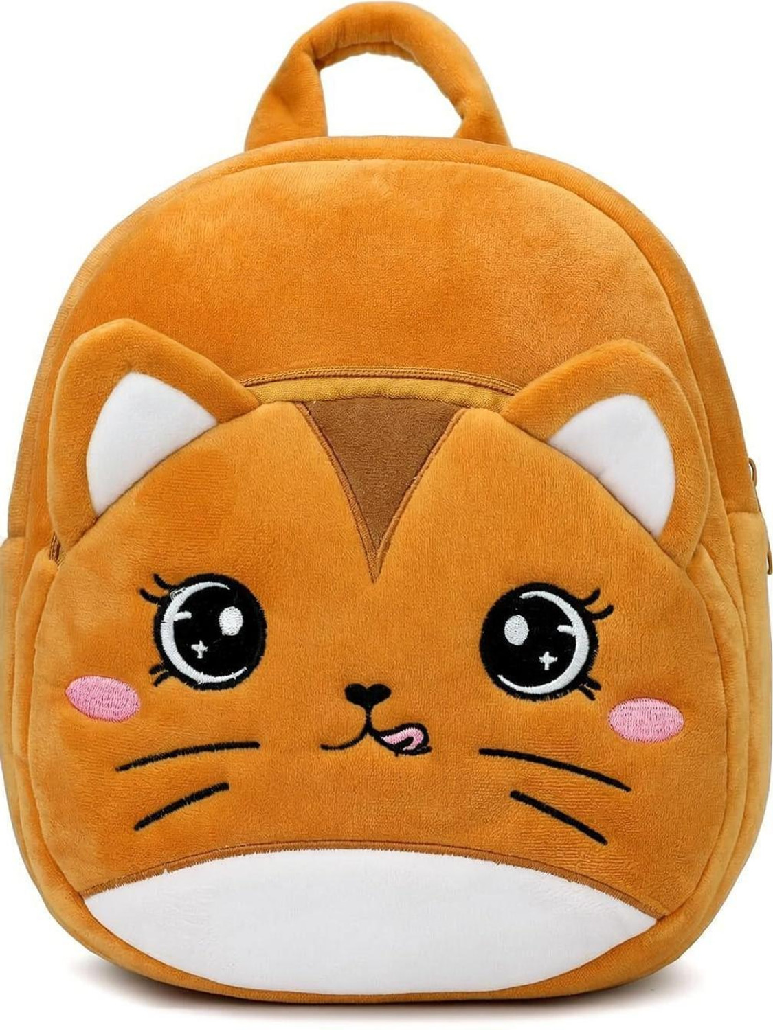 HappyChild Toddler Bag Plush Animal Cartoon Mini Bag for Baby Girl Boy 2-6 Years 10 L Backpack BKP - YUM CAT BROWN - Price in India | Flipkart.com