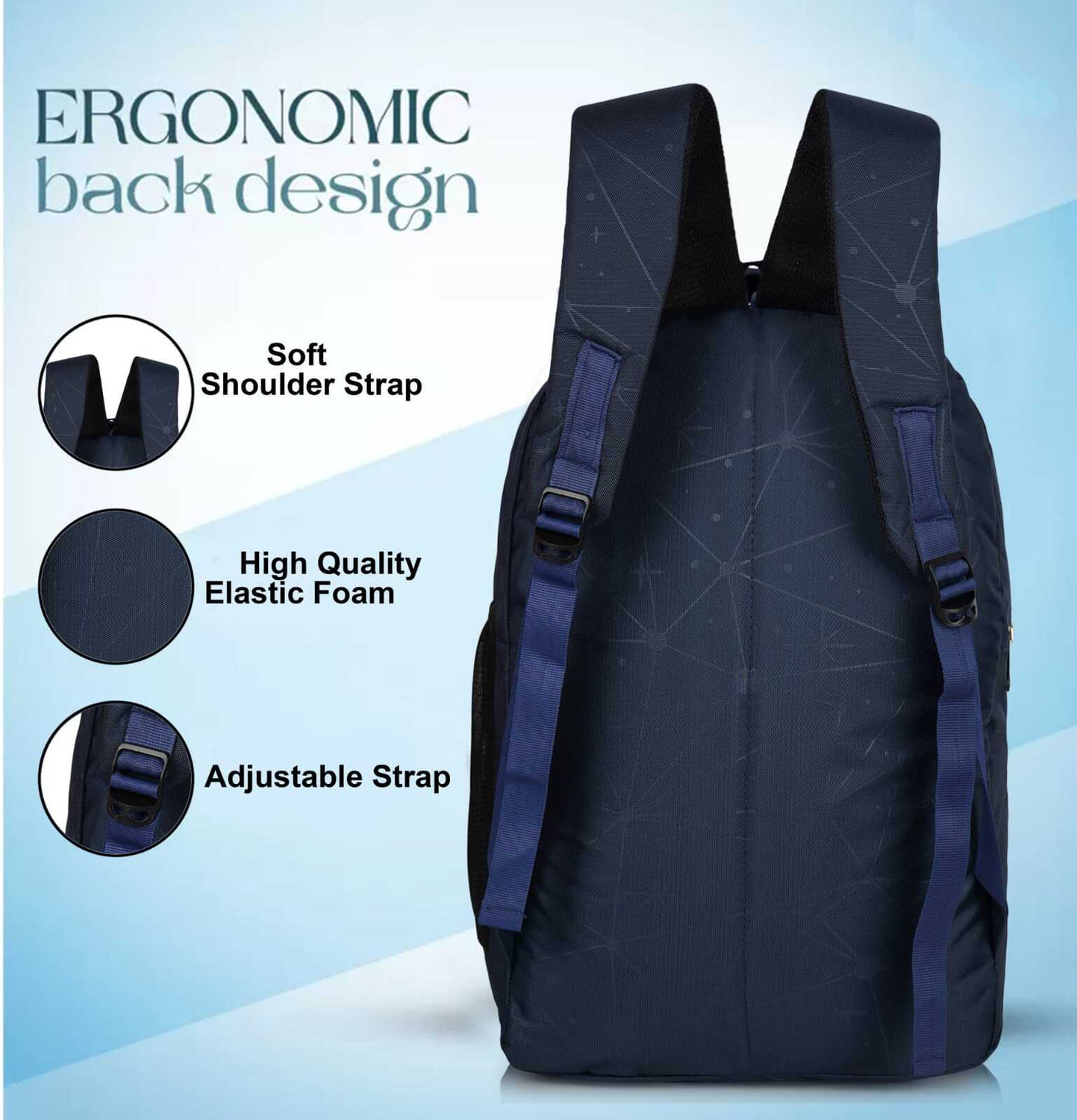 Image of Woons Backpack For Men & Women College Bag | School Bag | Travel Bag Waterproof School Bag (Dark Blue, 41 L)