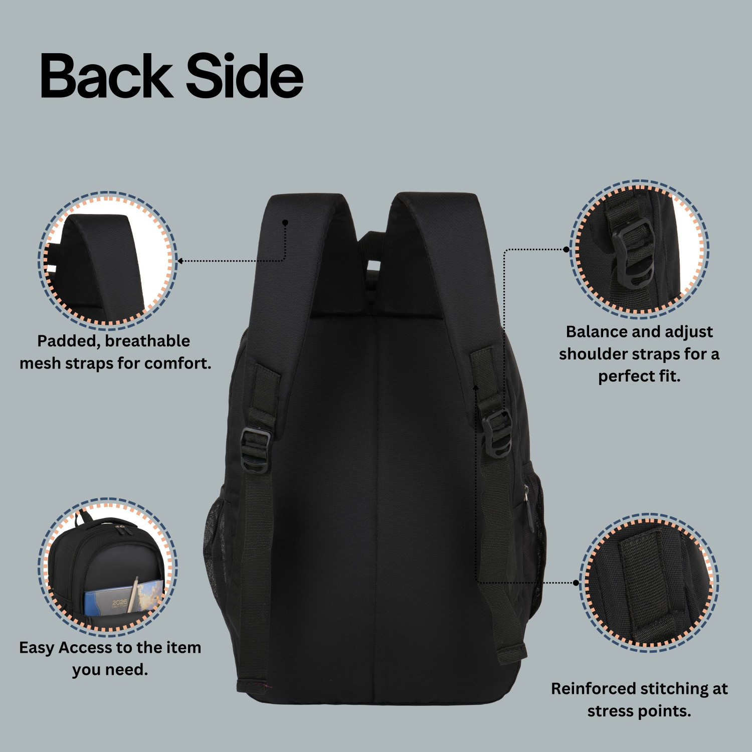 Image of jir fashion Medium 22 L Waterproof Bag 4-9 Years Waterproof School Bag (Black, 22 L)
