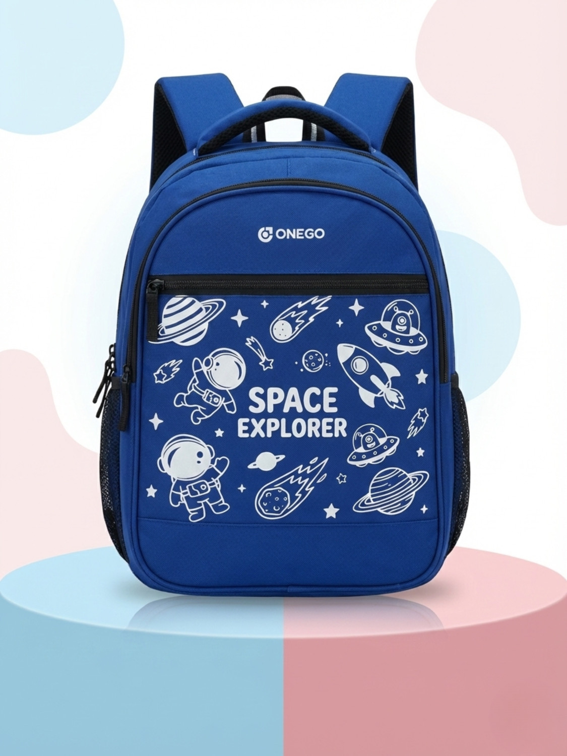 Image of ONEGO Fancy Backpack Nursery LKG UKG Preschool Class 1 Kids Tuition Picnic Waterproof School Bag (Blue, 20 L)