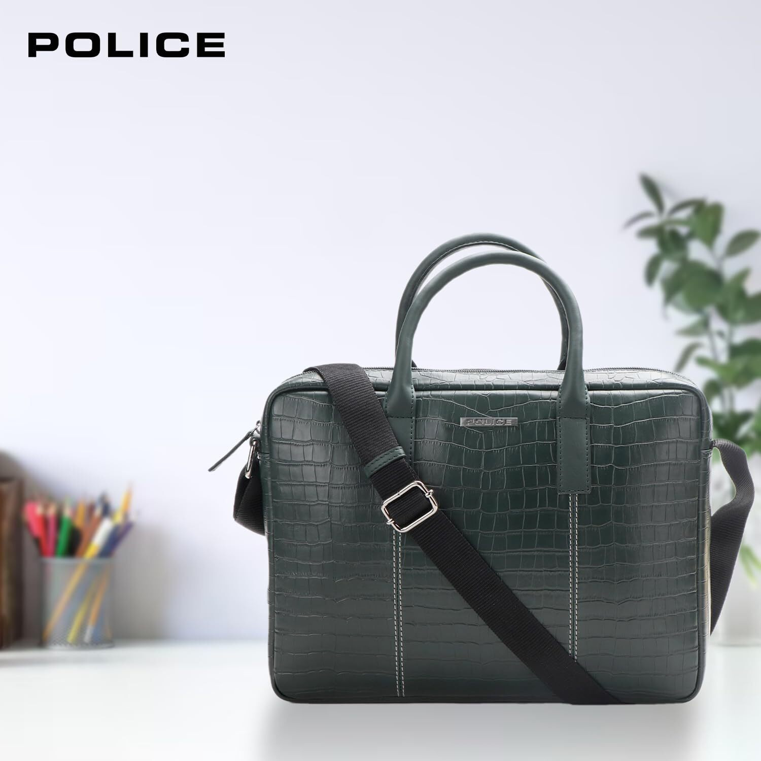 Image of Police OSTRICH POLO Messenger Bag (Black, 15 inch)