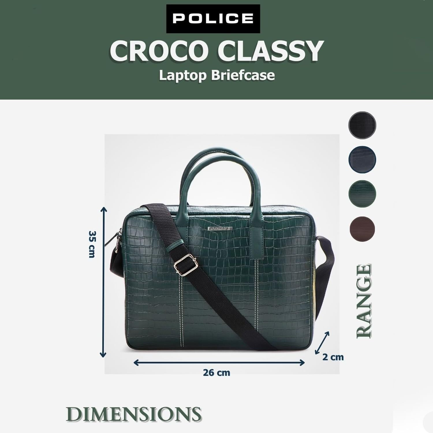 Image of Police OSTRICH POLO Messenger Bag (Black, 15 inch)