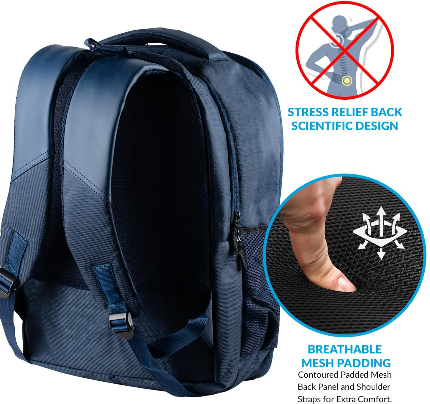 Image of AirCase Vintage 32L Laptop Backpack for Men & Women | Fits 15.6 inch | Cobalt Laptop Bag (Blue)