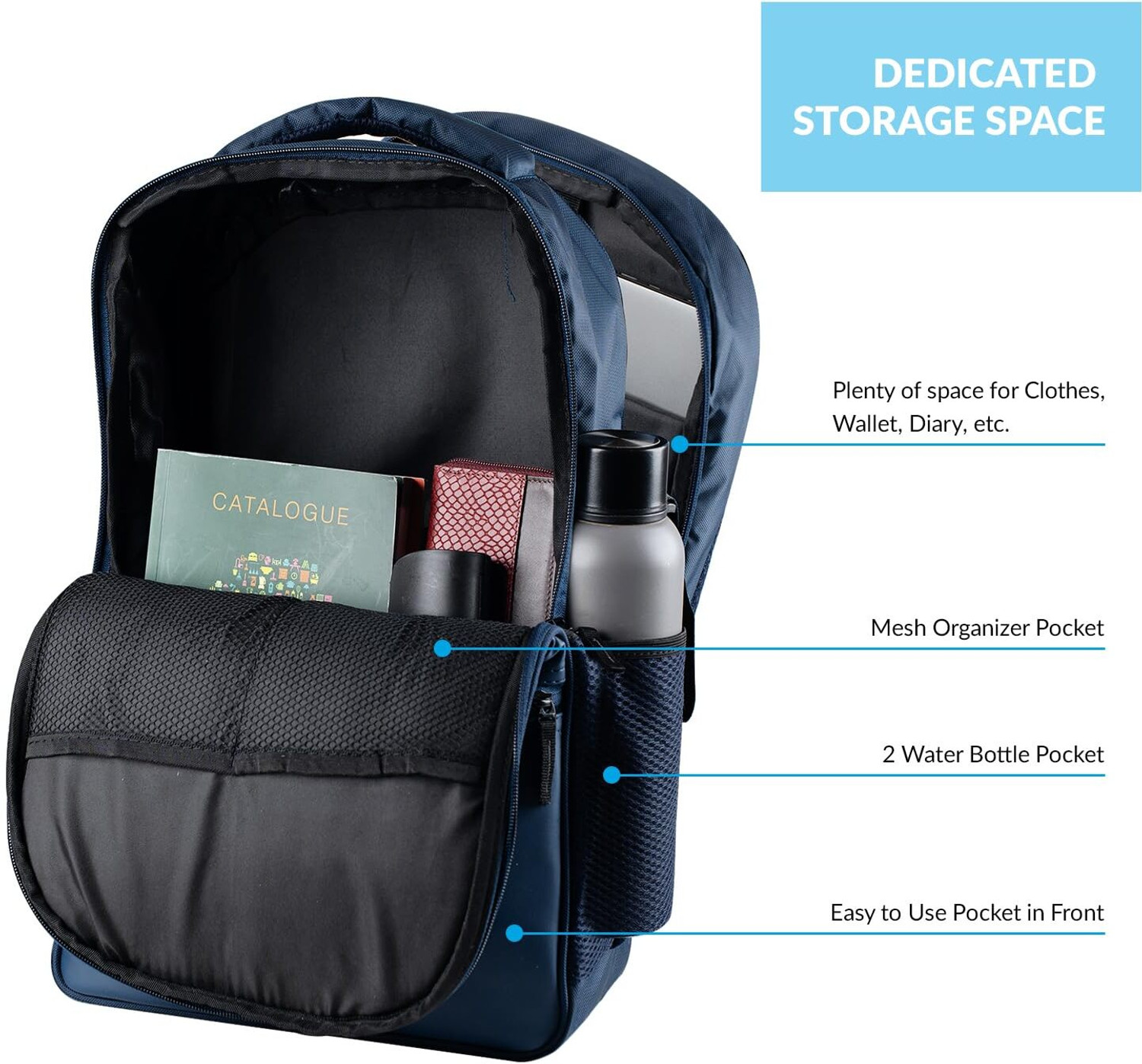 Image of AirCase Vintage 32L Laptop Backpack for Men & Women | Fits 15.6 inch | Cobalt Laptop Bag (Blue)