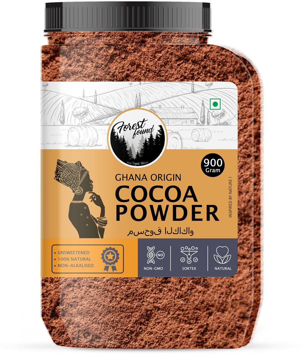 FOREST FOUND 100% Pure Dark Cocoa Powder 500g - Image 1