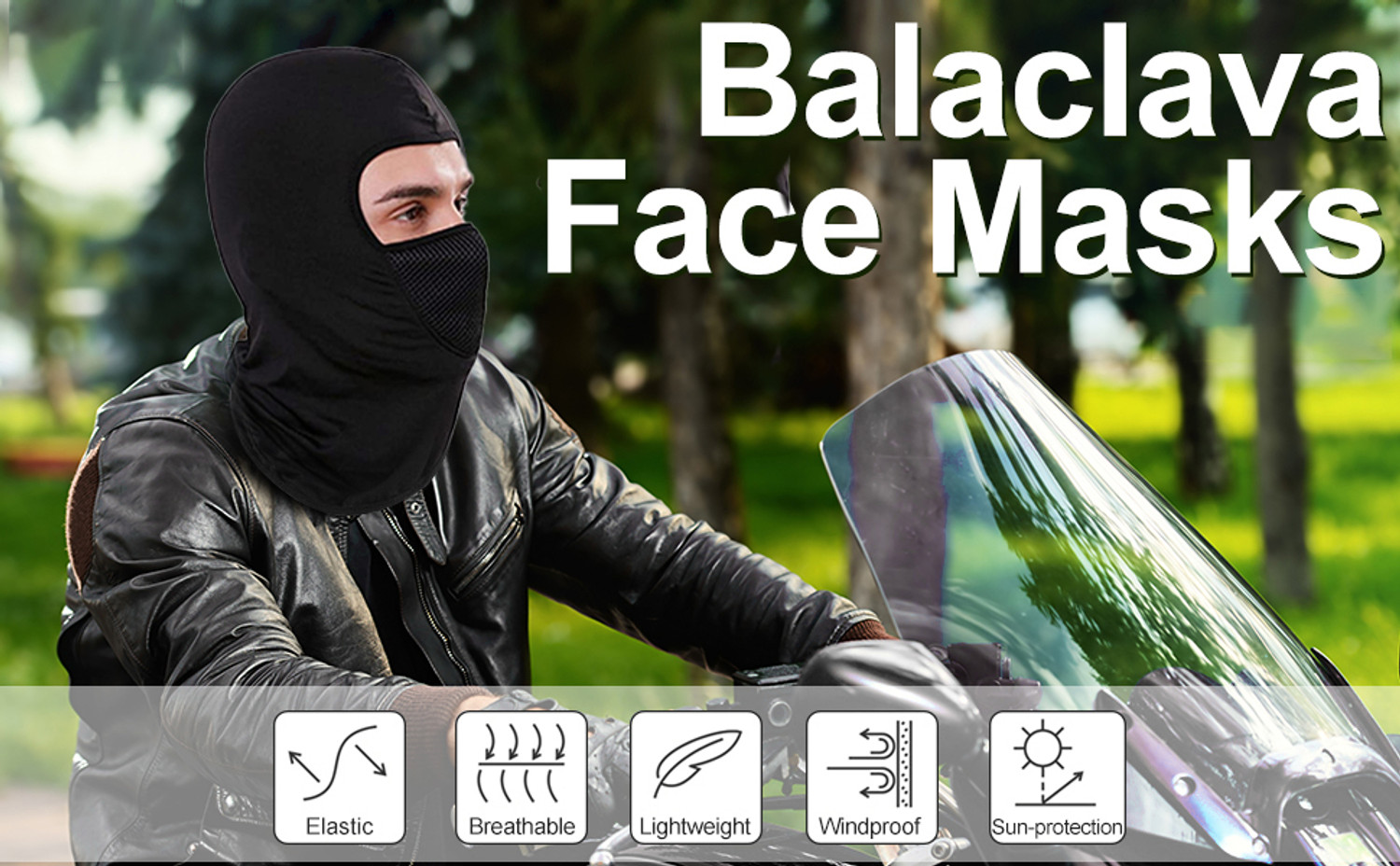 Image of SIZI Black Helmet Skull Cap for Men & Women (Size: Free, Balaclava)