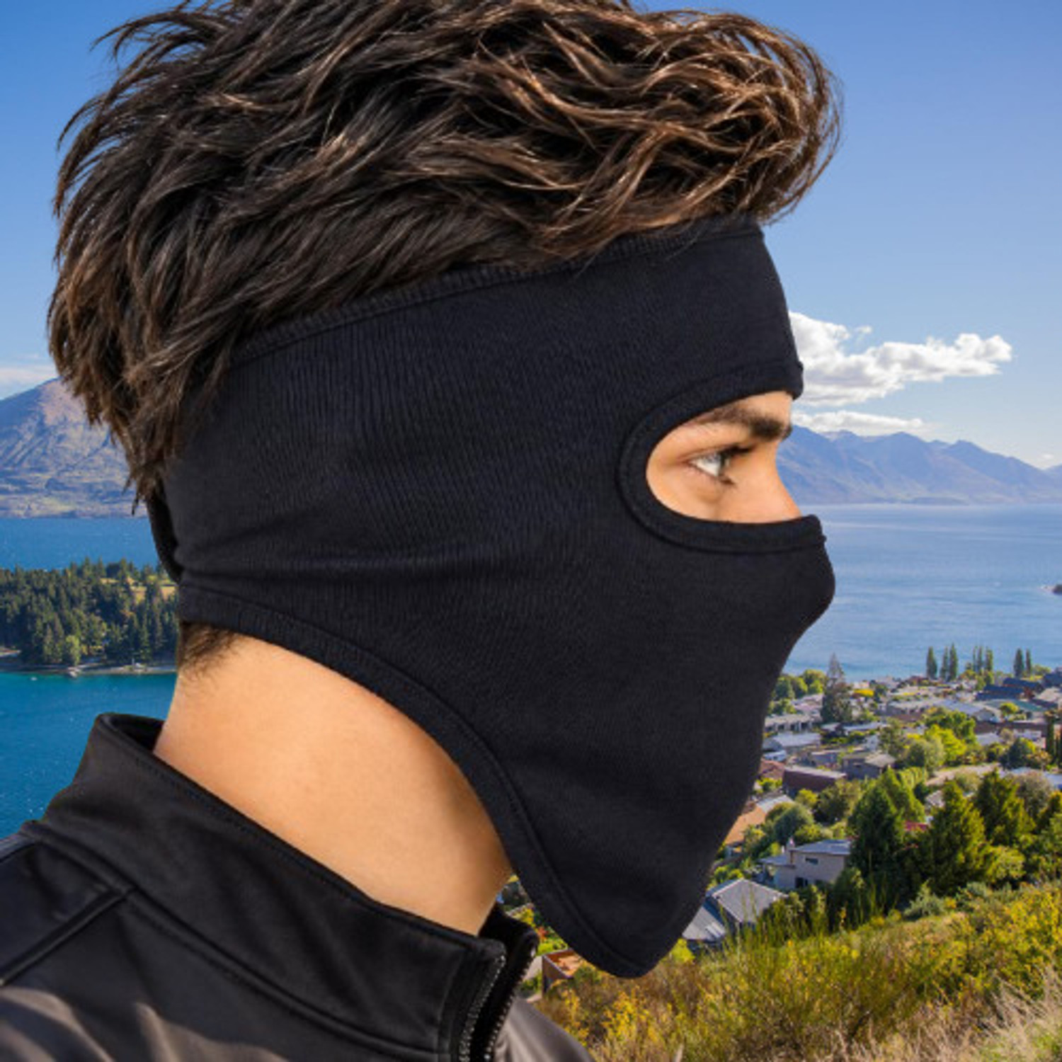 ZENLINK Black Bike Face Mask for Men & Women (Size: Free, Balaclava) - Image 1