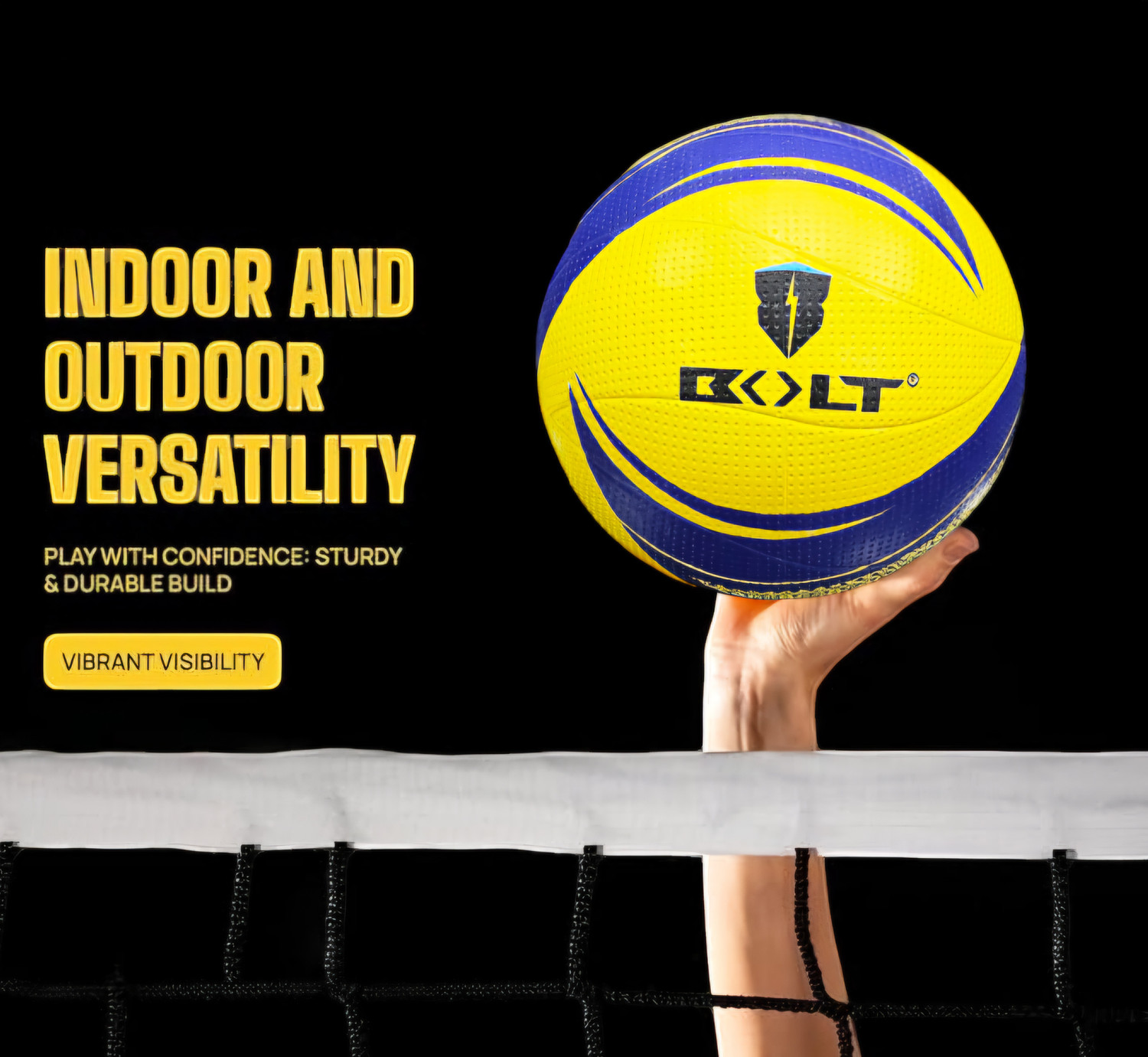 Image of BOLT Combo Volleyball Twister with Net 360N, Pump&Wrist Band(Ball+Net+Pump+WristBand) Volleyball - Size: 4 (Standard, Pack of 4)