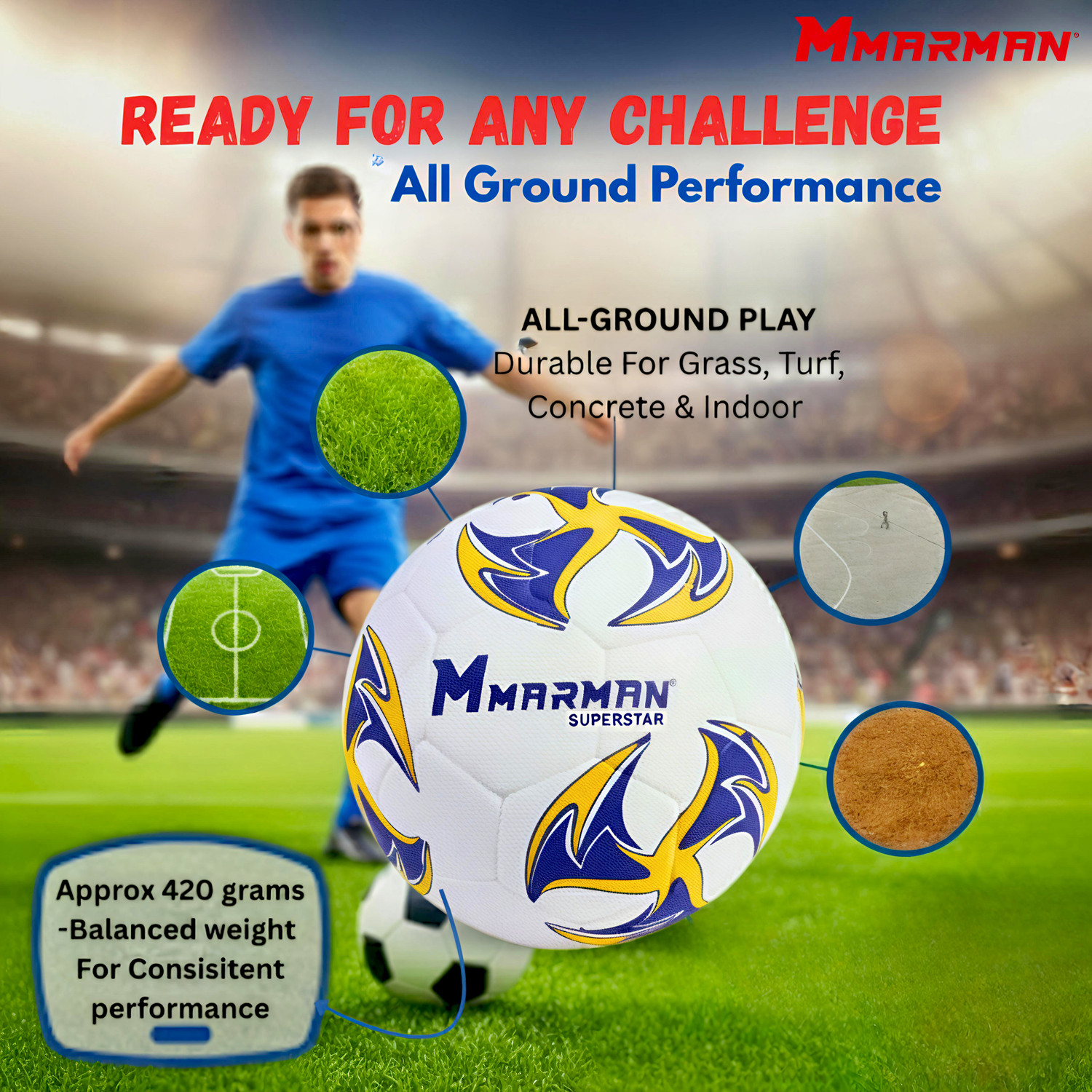 Image of Marman Superstar with Pump Football - Size: 5 (Standard, Pack of 3, Yellow)