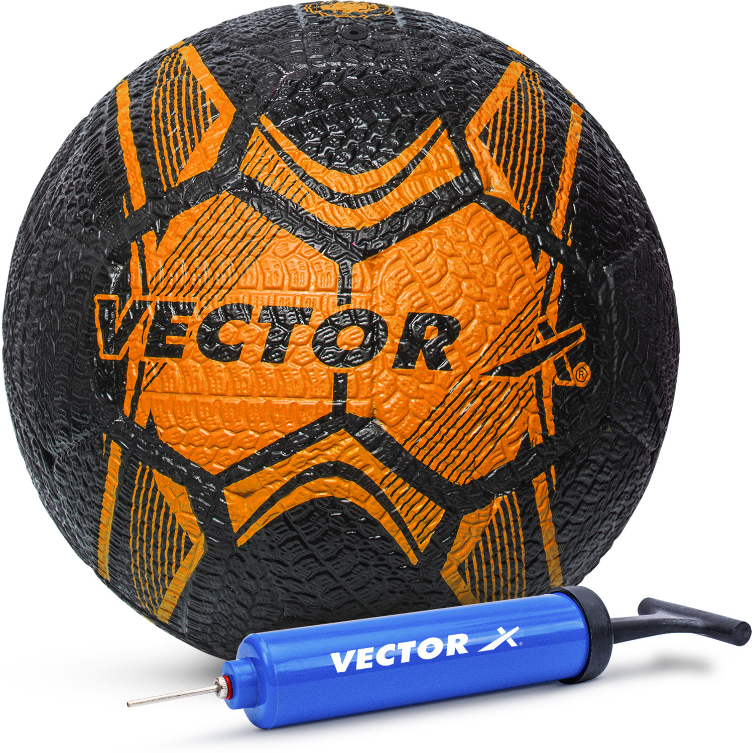 VECTOR X Street Soccer 32 Panel Rubber Moulded Butyl Bladder Ball For hard ground 12+ age Football - Size: 5
