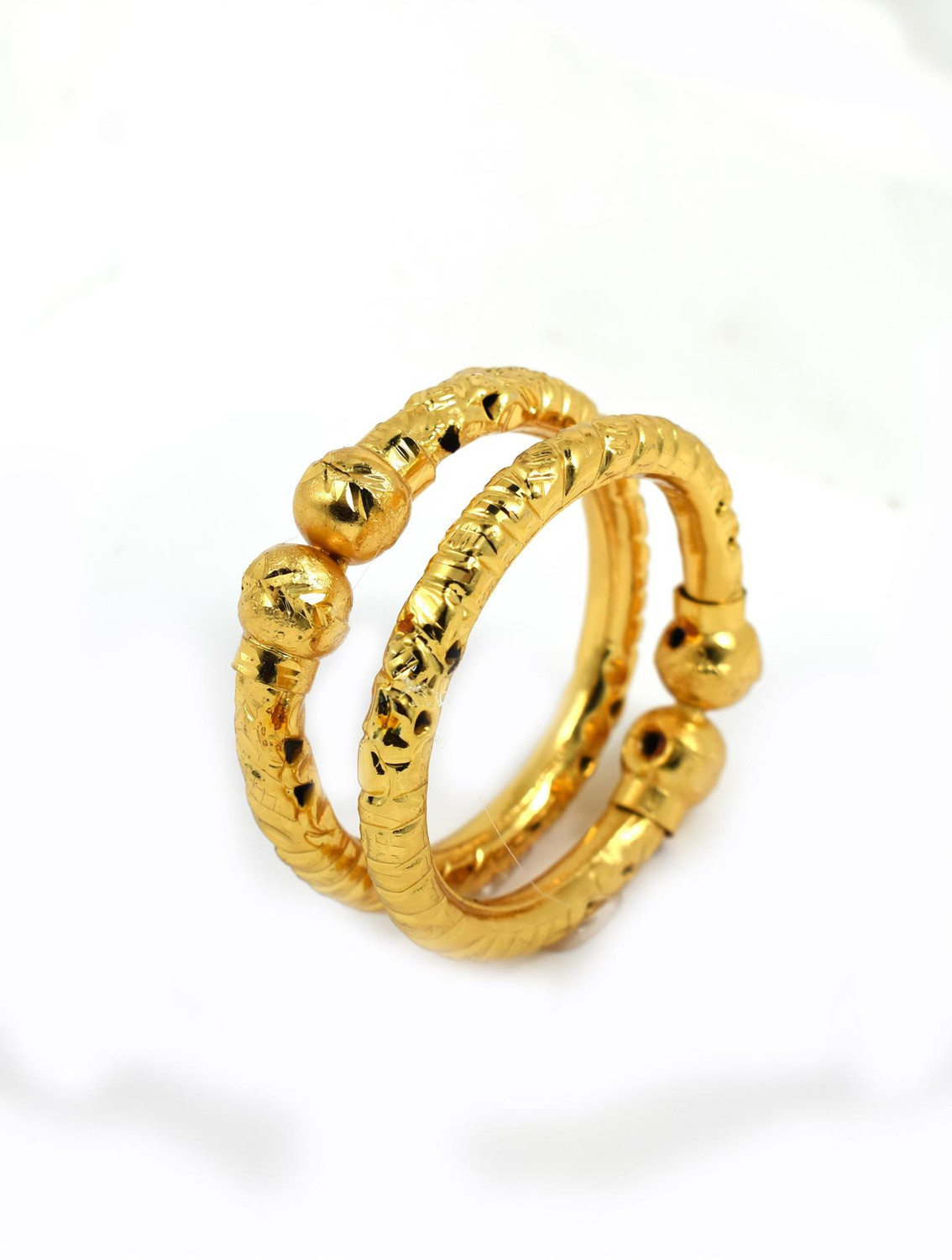 Image of Swastik Brass, Plastic Gold-plated Bangle Set