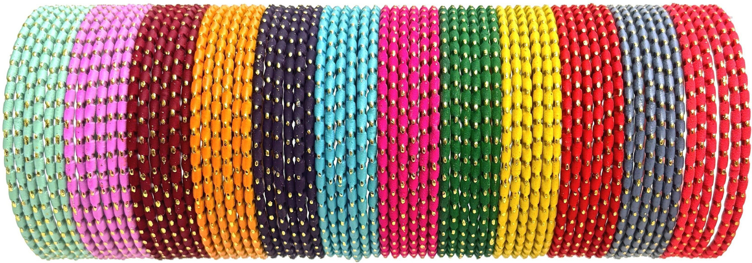Image of VAKANGAN Glass Bangle Set (Pack of 96)