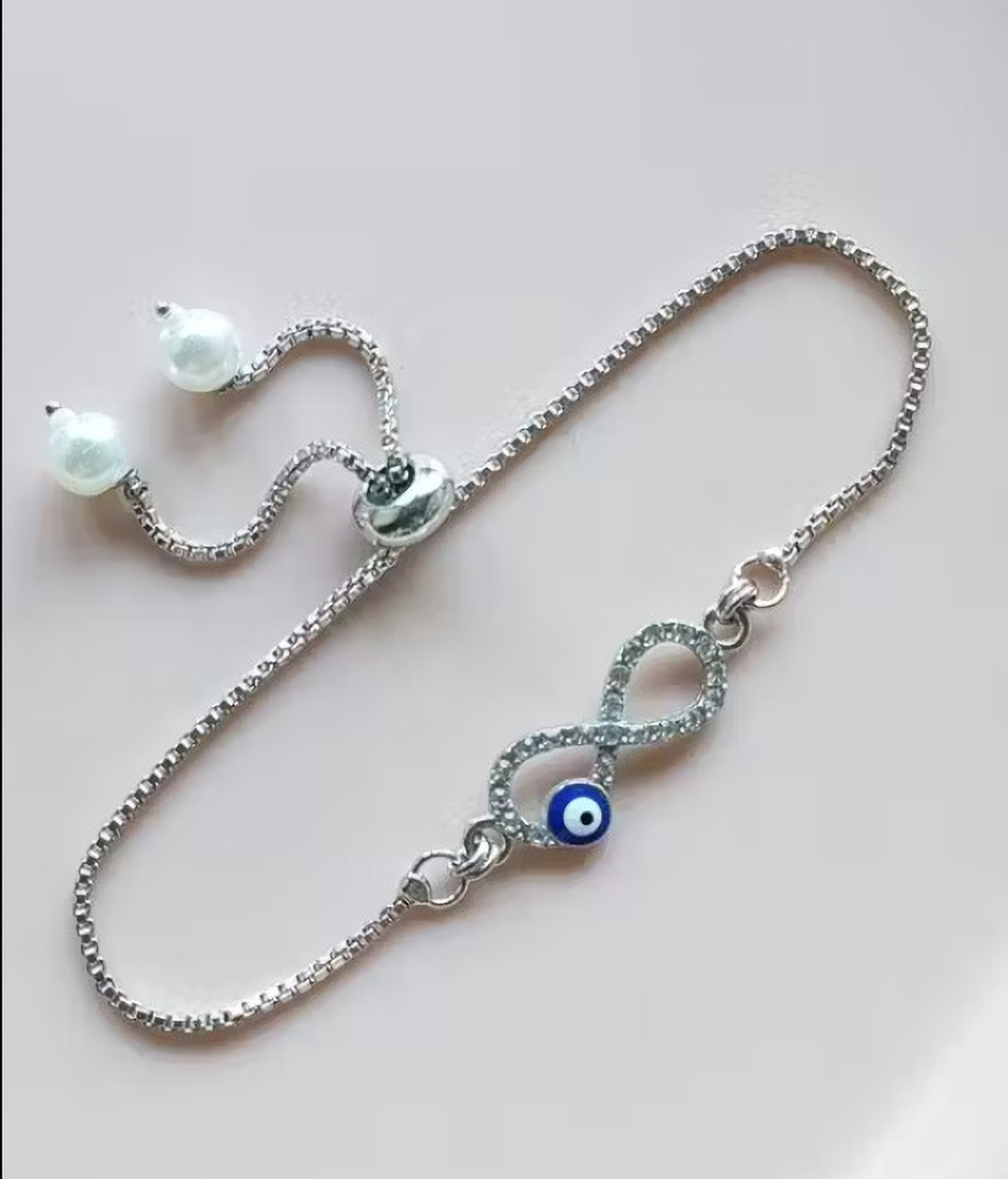 JenishFashions Cubic Zirconia Diamond Silver Bracelet - Image 1