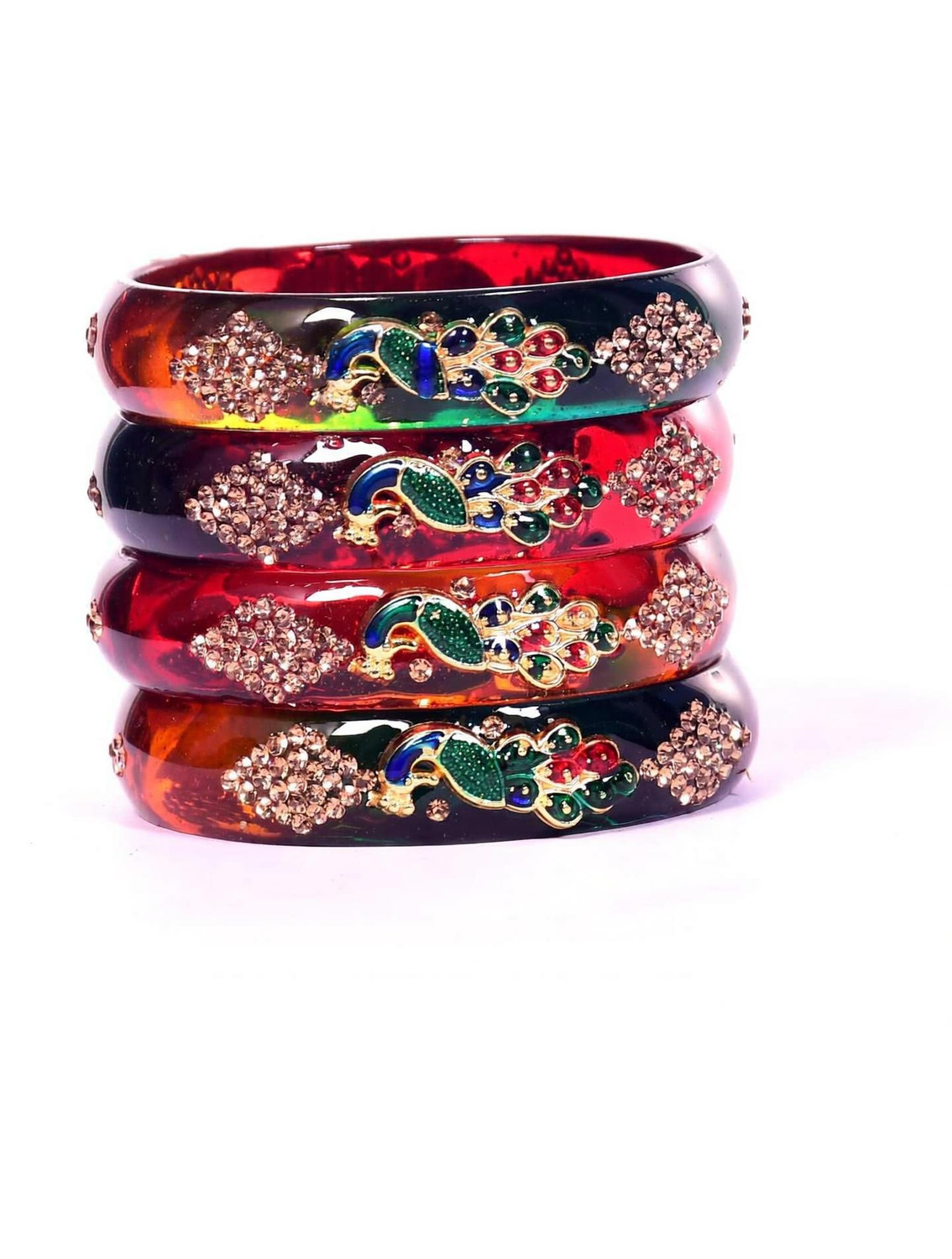 Image of Swastik Brass, Plastic Gold-plated Bangle Set