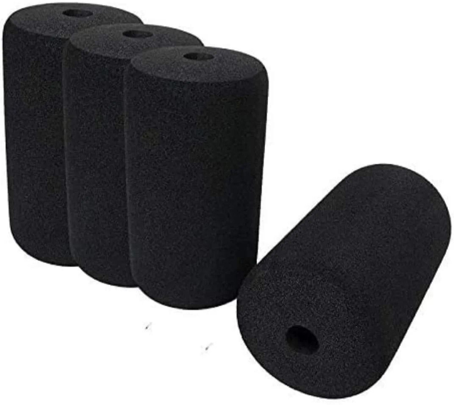 Etahmart 4X8 Inch Gym Machine Soft Rubber Foam Roller Set of 2 Pieces Multi-training Bar (Black) - Image 1
