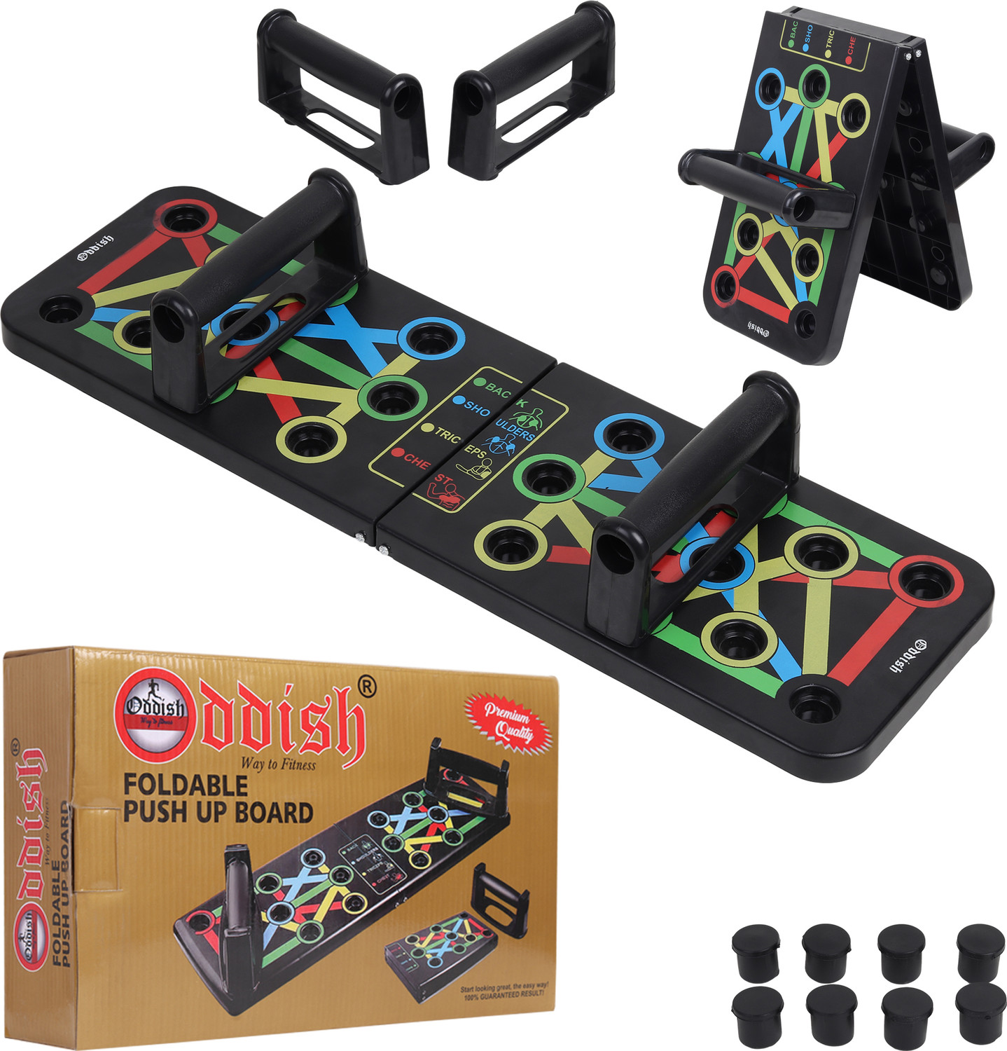 Image of Oddish Push Up Board System, 15 in 1 AND HAND GRIP AND FINGER GRIPPER COMBO PACK Fitness Accessory Kit Kit
