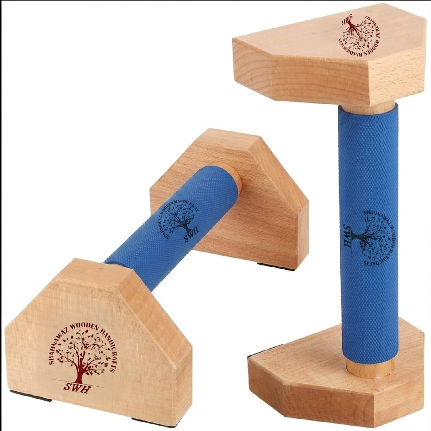 WOODENOLOGY Blue Push-up Stand - Image 1