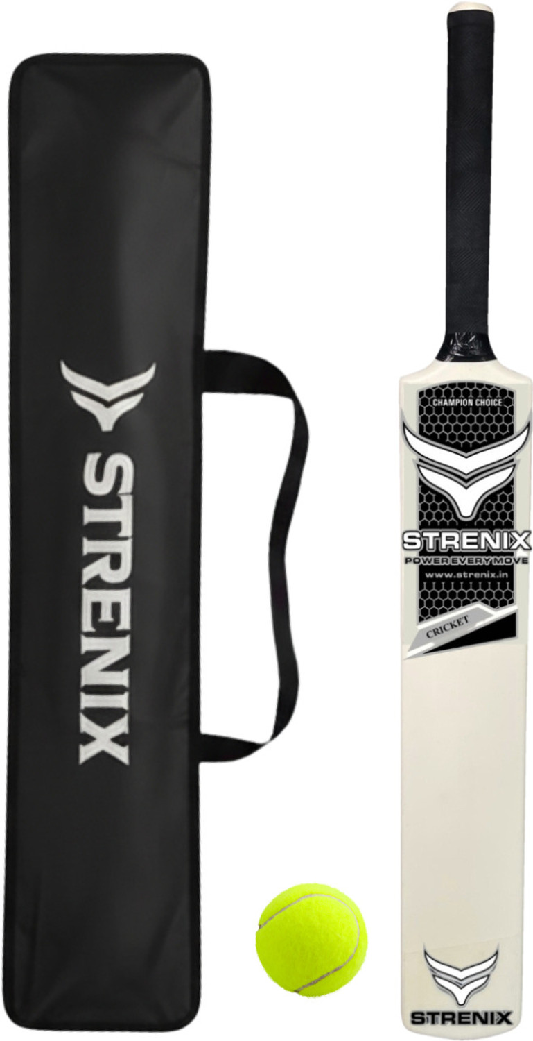 Image of HouseOfCommon Sports Kashmir Willow Scoop Bat (Double Blade Full Size for Play All Tennis Ball Kashmir Willow Cricket Bat For 15+ Yrs (.999 g)