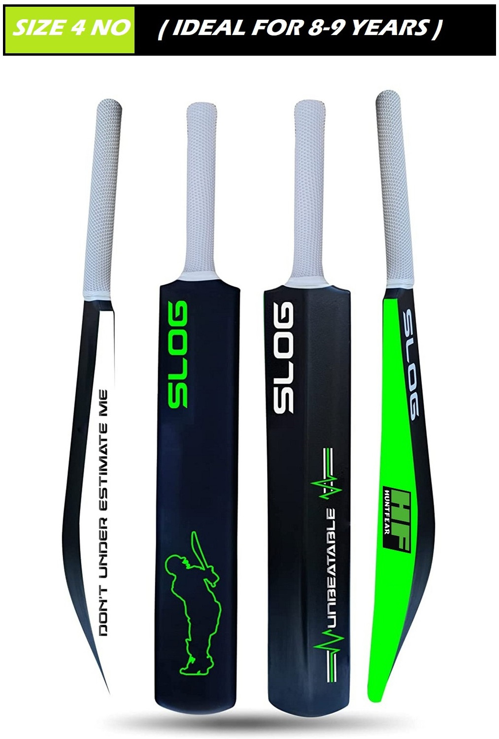 Image of HF THE ORIGINAL Slog Size 4 NO (Ideal for 8-9 Years) Hard PLastic For tennis Ball PVC /Plastic Cricket Bat For 9 - 11 Yrs (450 g)