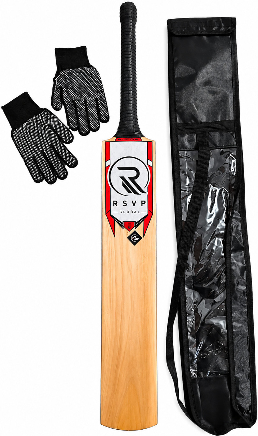 Rsvp Kashmir Willow Hard Tennis Bat Triple Blade Lightweight - Image 1
