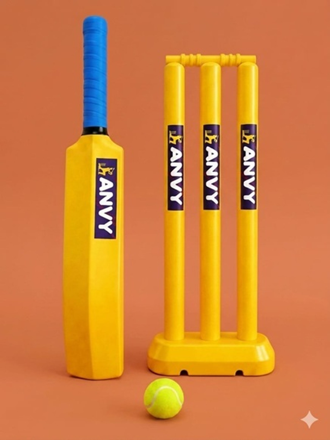 Image of HF THE ORIGINAL Slog Size 4 NO (Ideal for 8-9 Years) Hard PLastic For tennis Ball PVC /Plastic Cricket Bat For 9 - 11 Yrs (450 g)