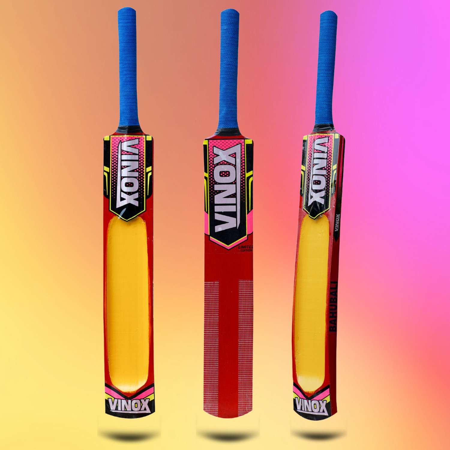 Image of HouseOfCommon Sports Kashmir Willow Scoop Bat (Double Blade Full Size for Play All Tennis Ball Kashmir Willow Cricket Bat For 15+ Yrs (.999 g)