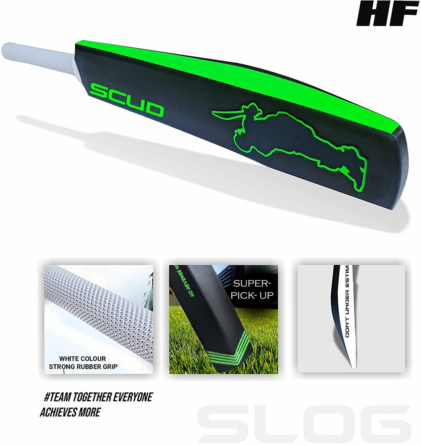 Image of HF THE ORIGINAL Slog Size 3 (Ideal for 7-8 Years ) Hard PLastic For tennis Ball PVC /Plastic Cricket Bat For 8 Yrs (400 g)