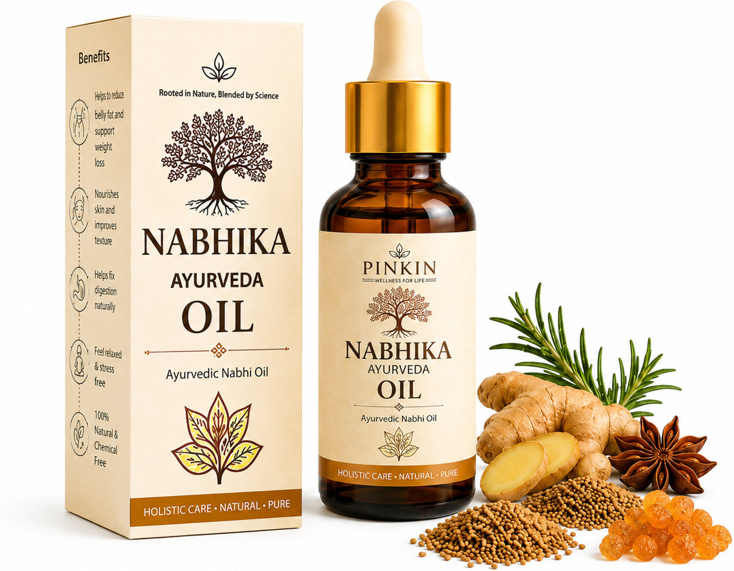 Image of Ved Sanjeevani Radiant Skin Care Nabhi Oil For Acne-Prone & Dullness Reduction (30 ml)