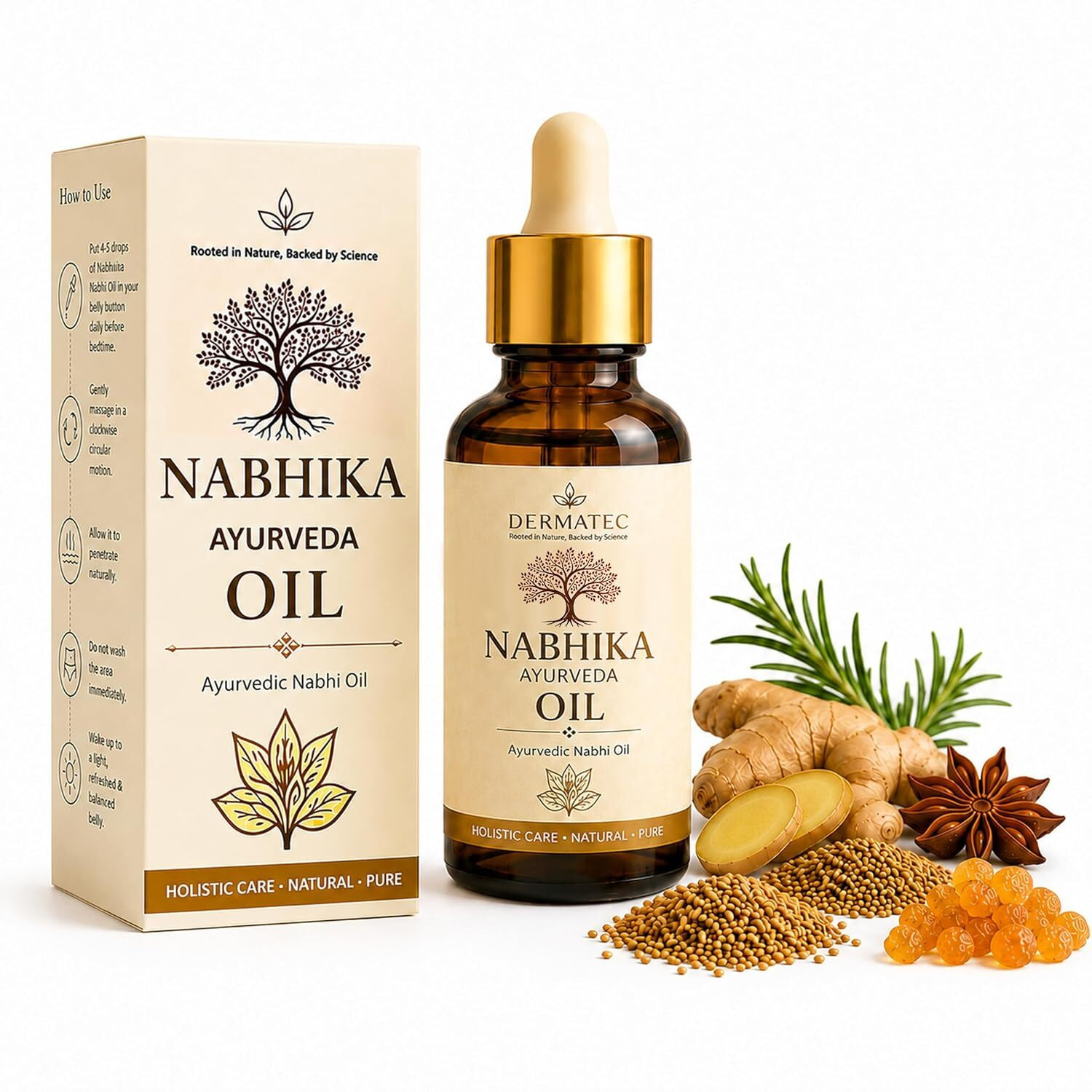 Image of Ved Sanjeevani Radiant Skin Care Nabhi Oil For Acne-Prone & Dullness Reduction (30 ml)