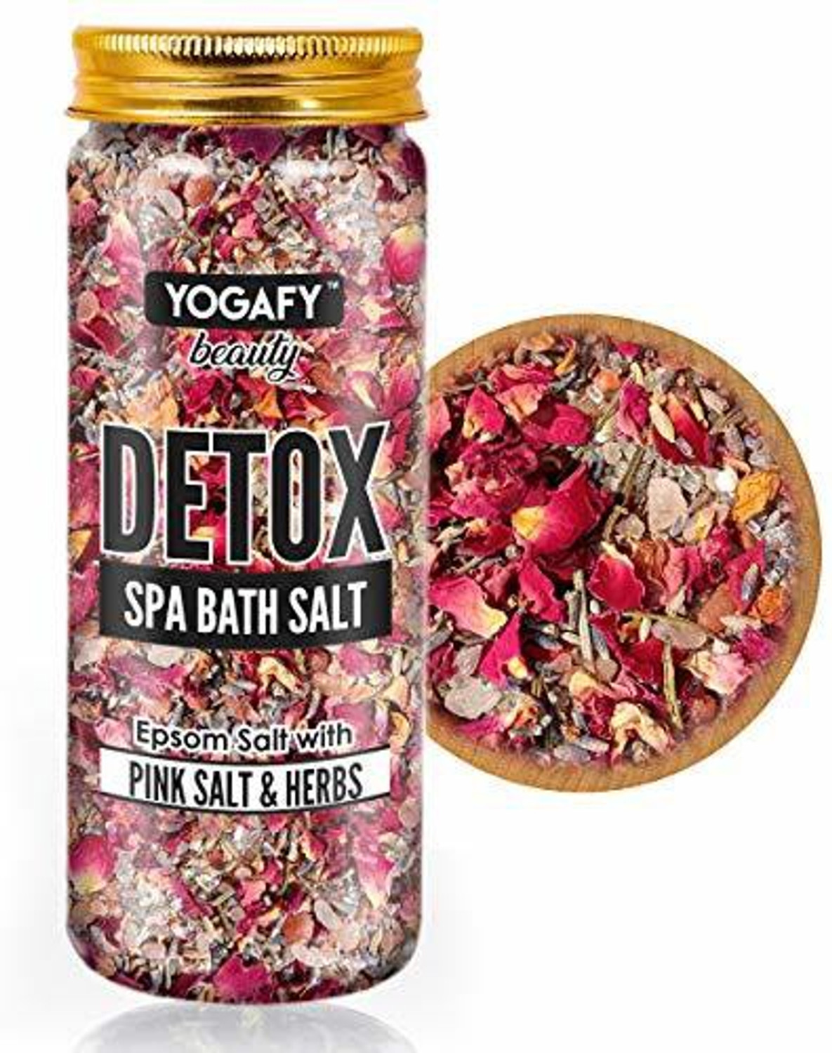 Image of YOGAFY Epsom Bath Salt With Pink Salt And Herbs (250 gm) ||Jar Pack|| (250 g)