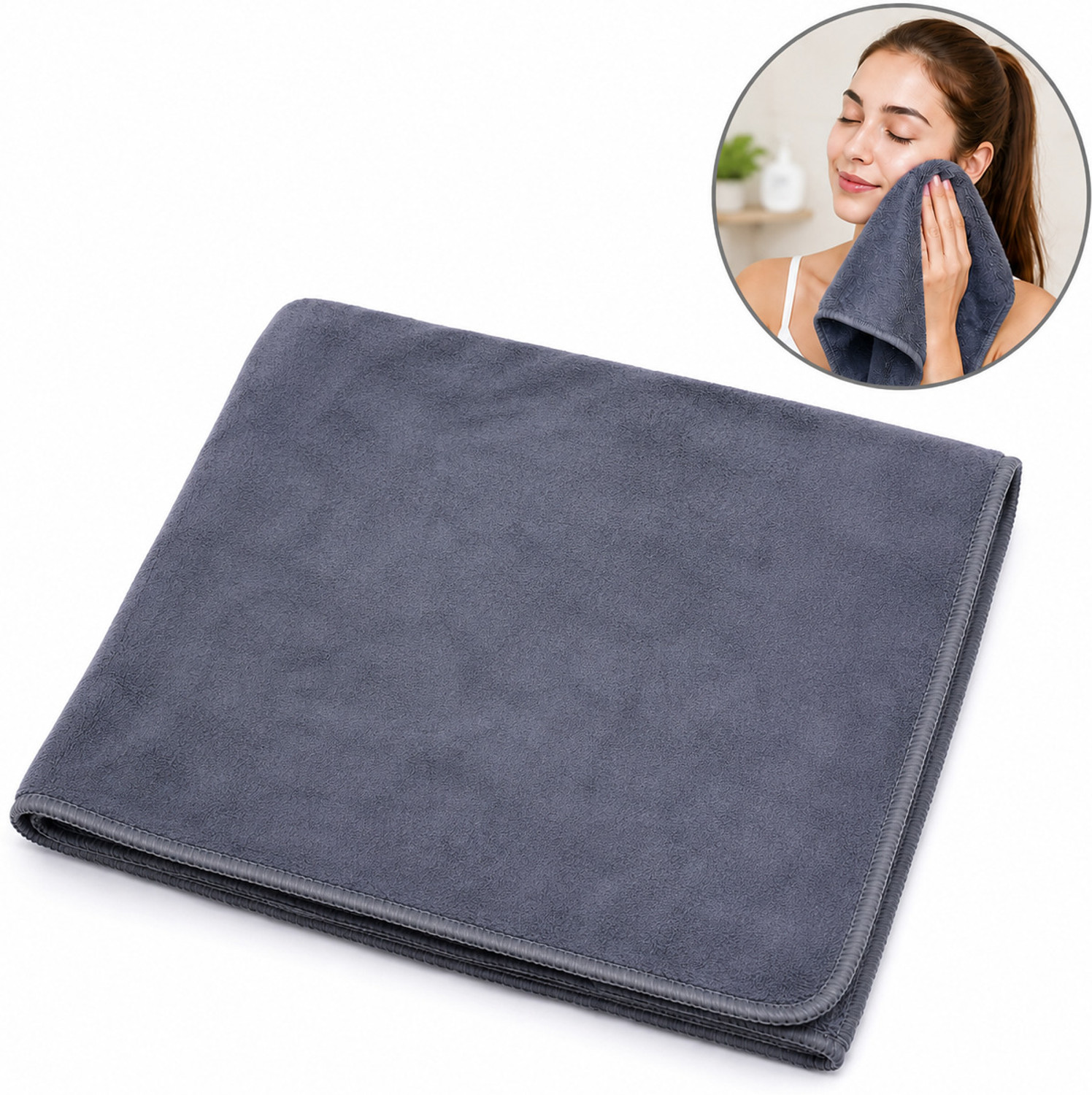 Image of ZEDFIBER Microfiber 400 GSM Face Towel (Pack of 2)