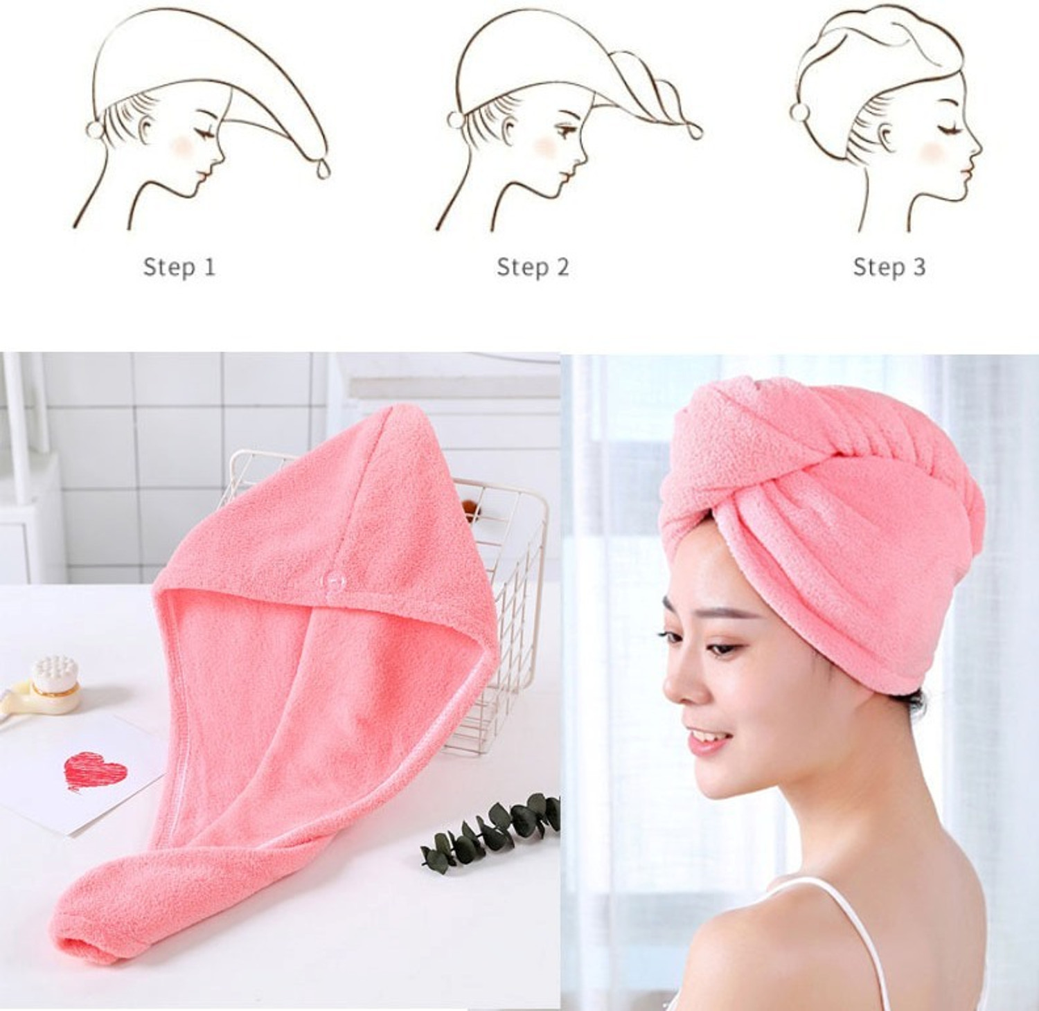 Image of Nirgun Empex Microfiber 300 GSM Hair Towel Set