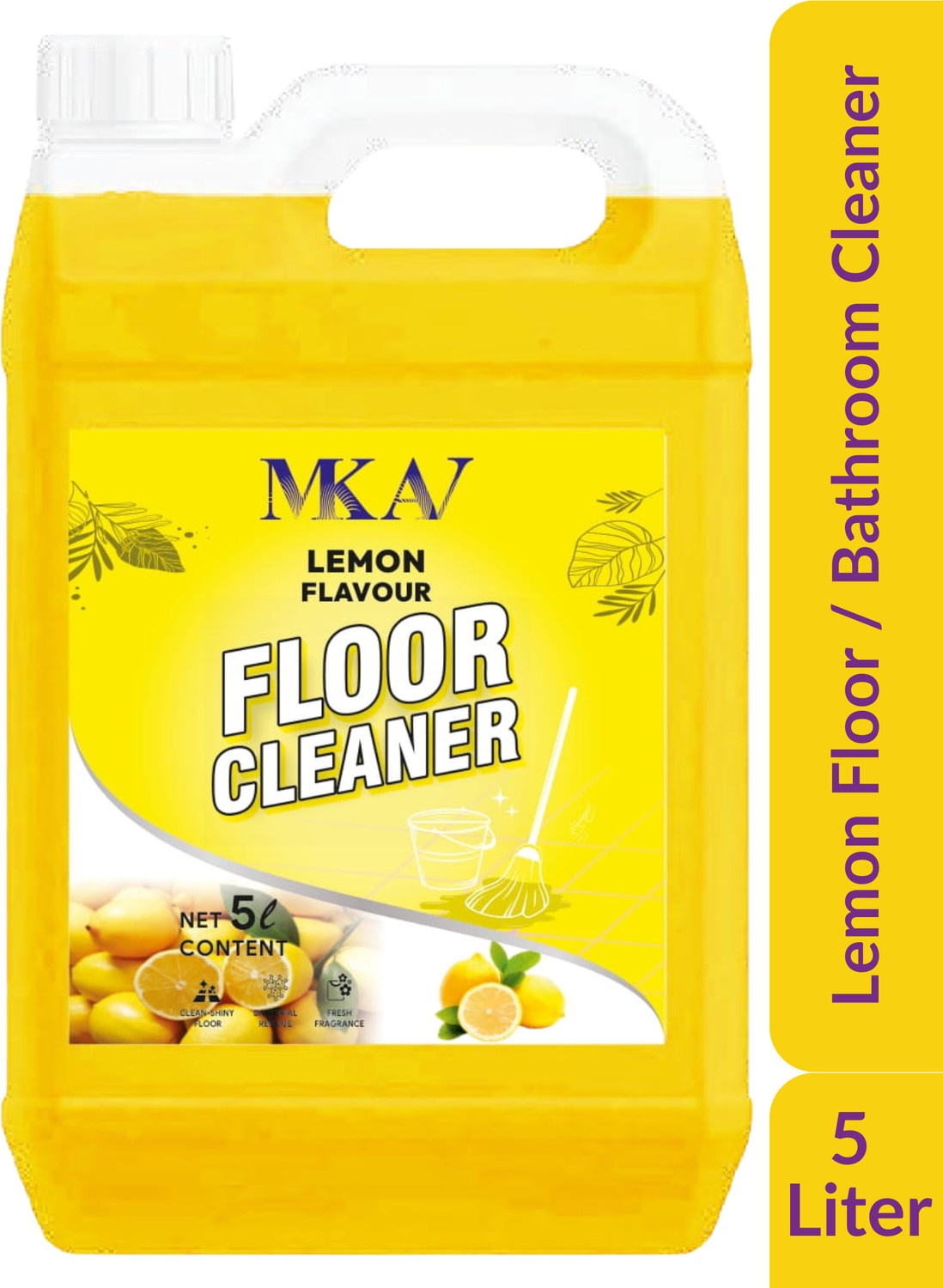 Image of MKAV Orange Floor & Bathroom Cleaner-Kills Germ, Safe on Tiles, Marble & Granite Orange (2 x 5000 ml)