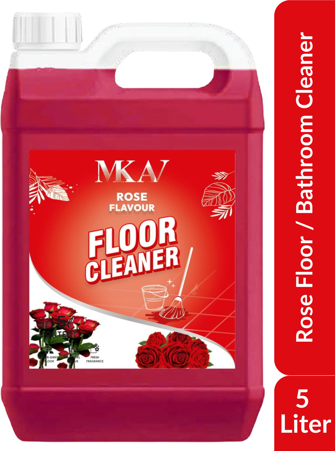 Image of MKAV Orange Floor & Bathroom Cleaner-Kills Germ, Safe on Tiles, Marble & Granite Orange (2 x 5000 ml)
