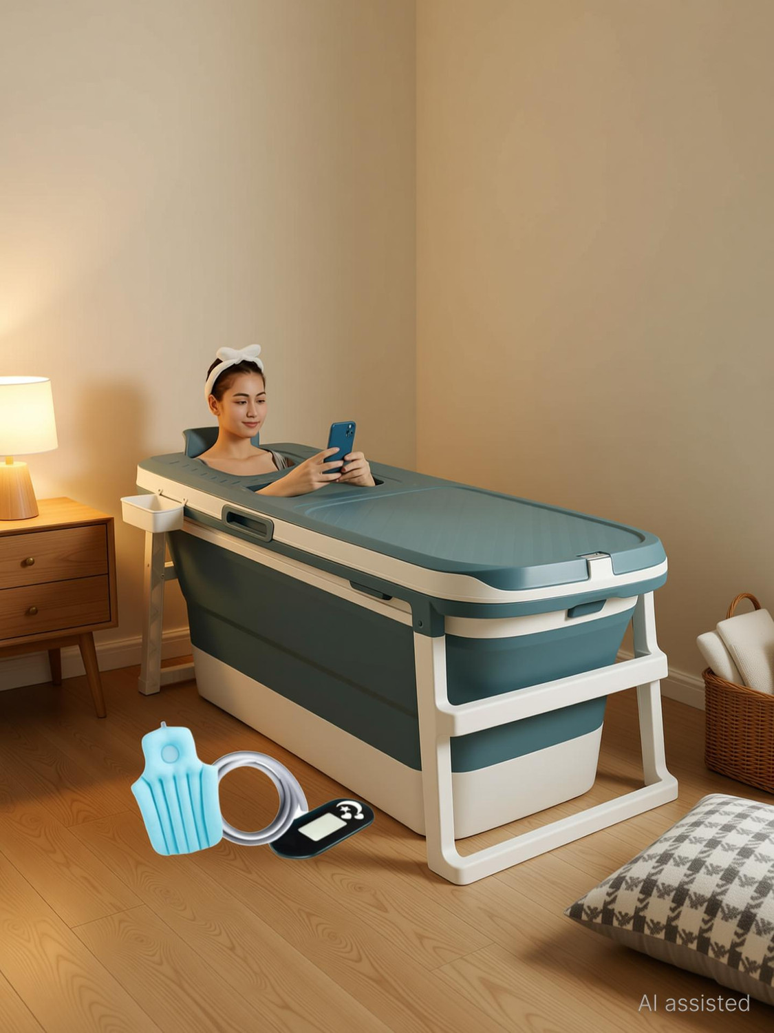 Image of Helteko Premium Inflatable Bath Tub for Adults Free-standing Bathtub (40 - 50 L)