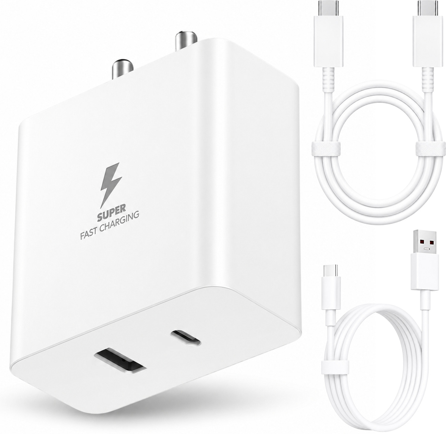 Image of Coracao 100 W GaN 5 A Wall Charger for Mobile with Detachable Cable (White)
