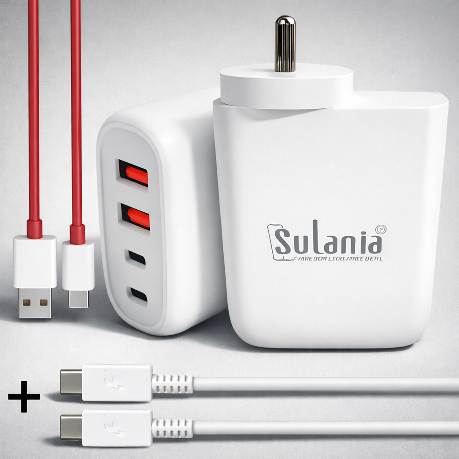 Image of Coracao 100 W GaN 5 A Wall Charger for Mobile with Detachable Cable (White)
