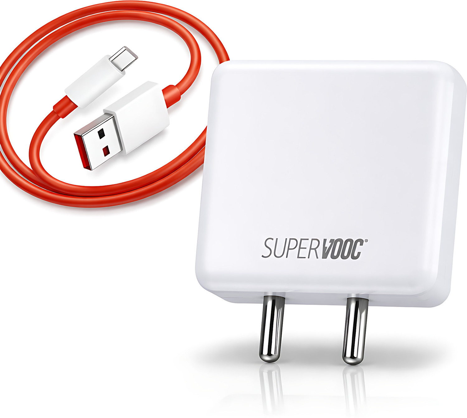 Image of MMAK 80 W SuperVOOC 6 A Wall Charger for Mobile with Detachable Cable (White, Cable Included)