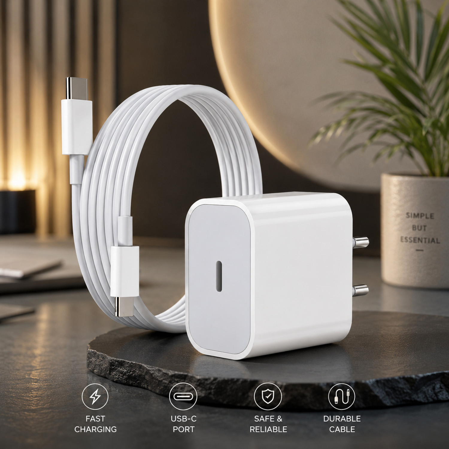 evvo Supercharge 2.4A Wall Charger (White) - Image 1
